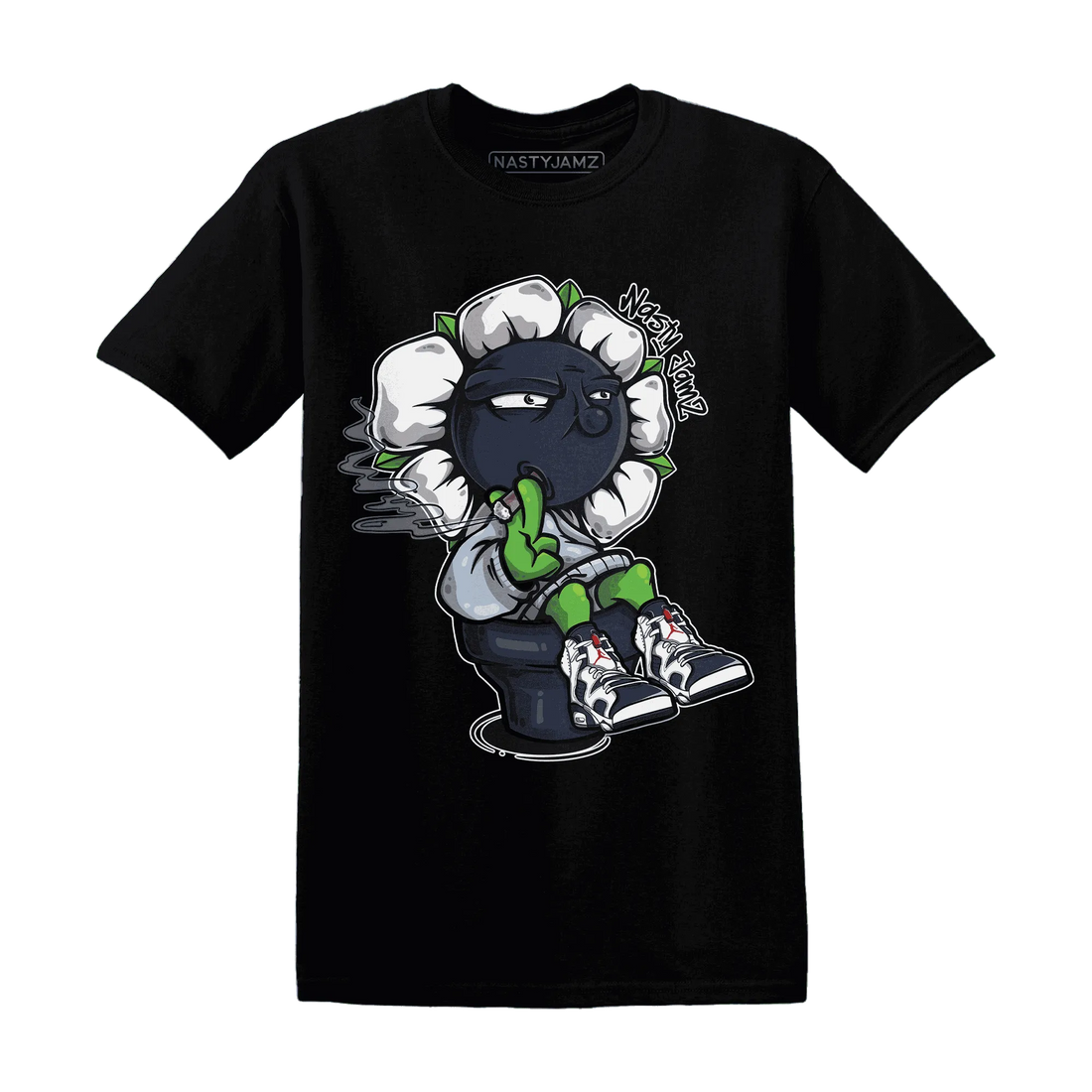 White-Navy-6s-T-Shirt-Match-Rebel-Bloom