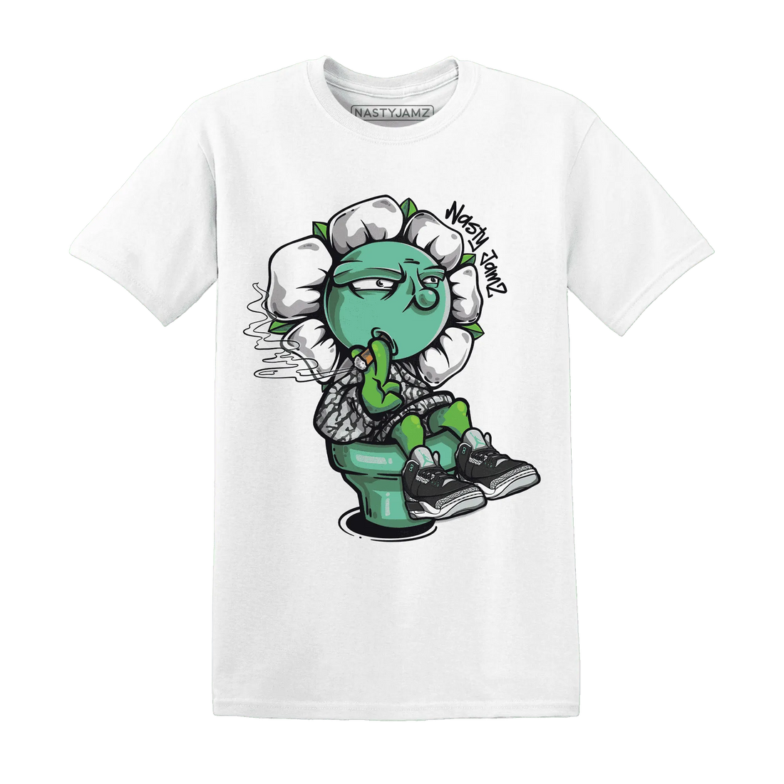 Green-Glow-3s-T-Shirt-Match-Rebel-Bloom