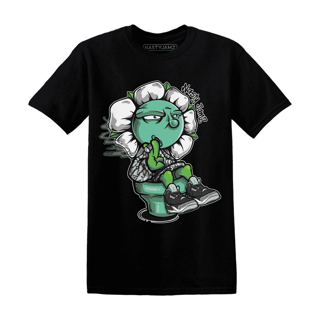 Green-Glow-3s-T-Shirt-Match-Rebel-Bloom
