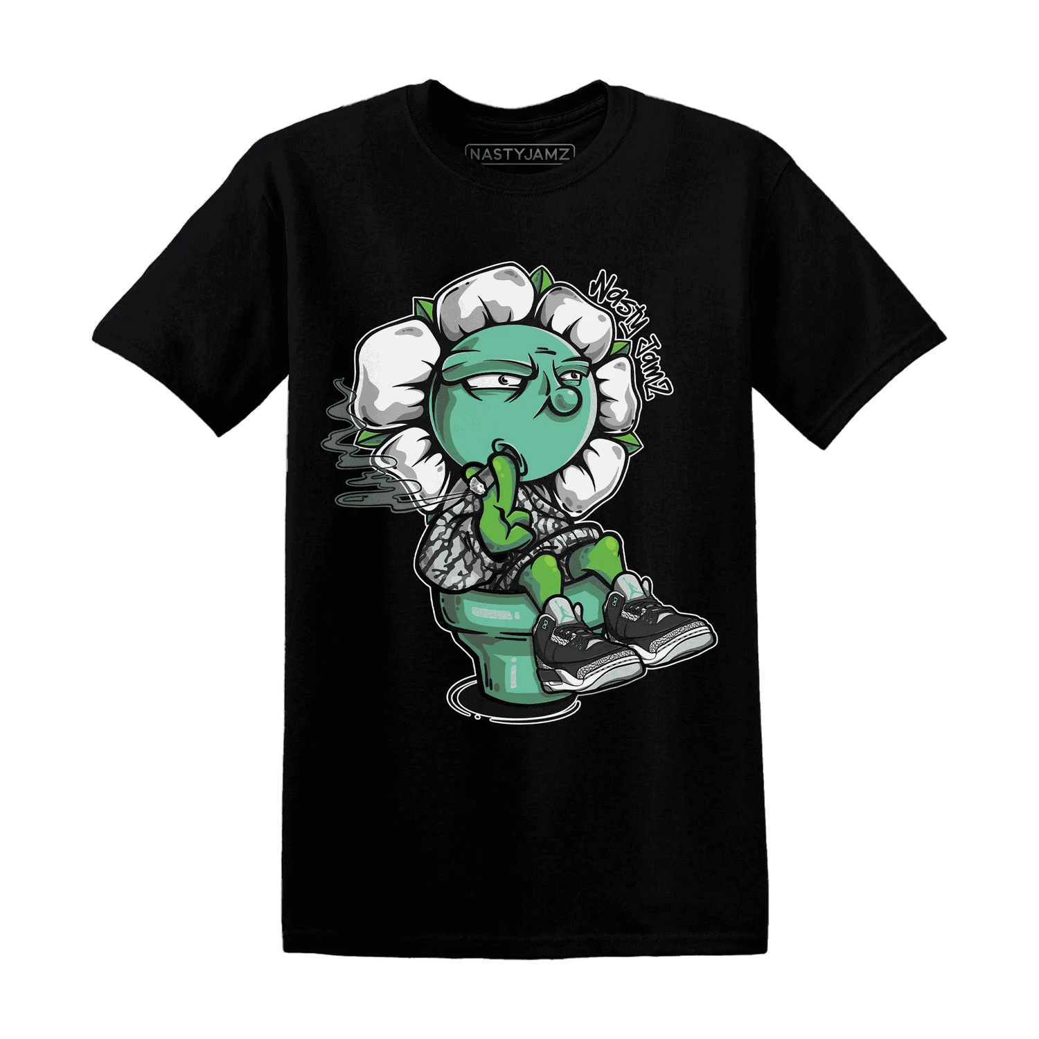 Green-Glow-3s-T-Shirt-Match-Rebel-Bloom