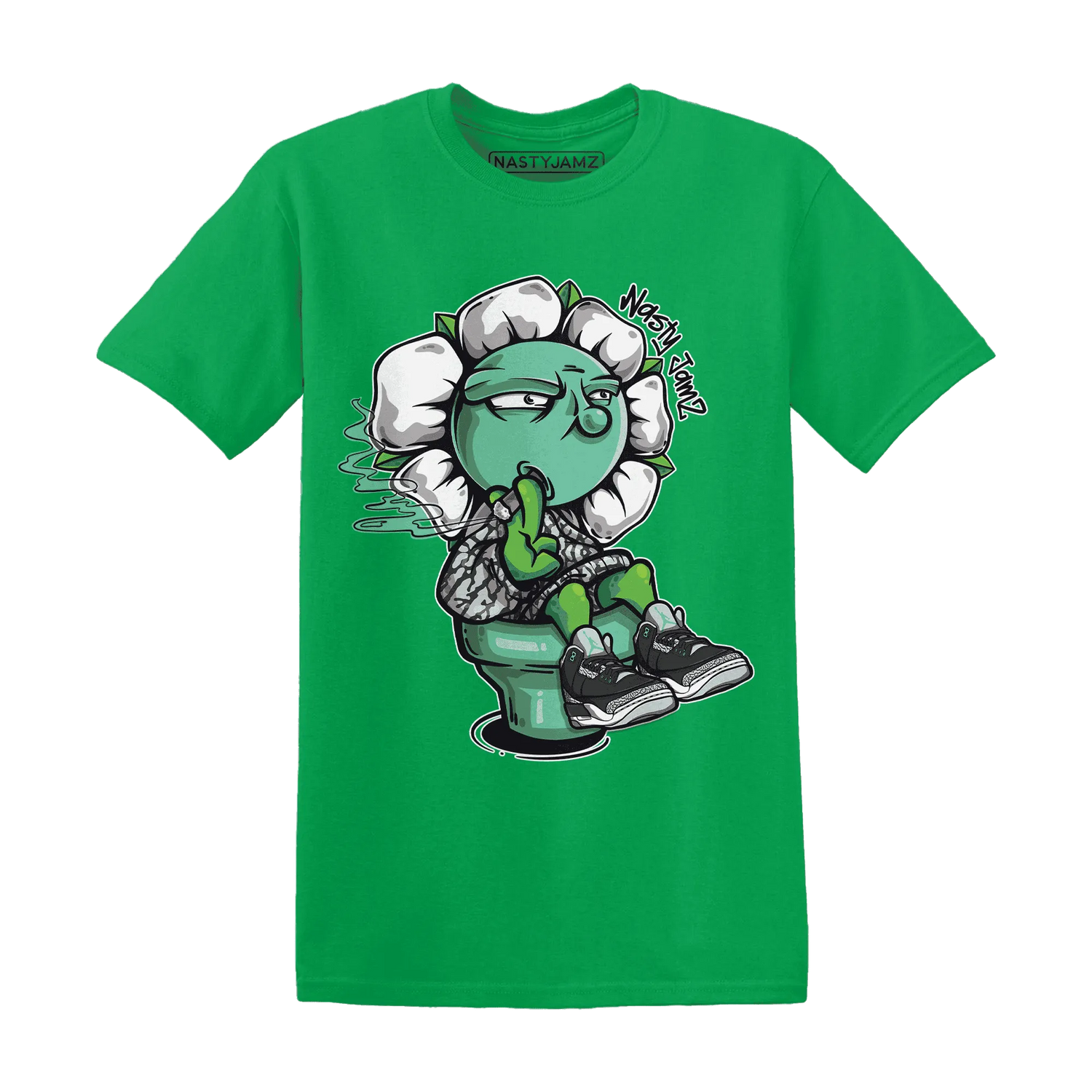 Green-Glow-3s-T-Shirt-Match-Rebel-Bloom