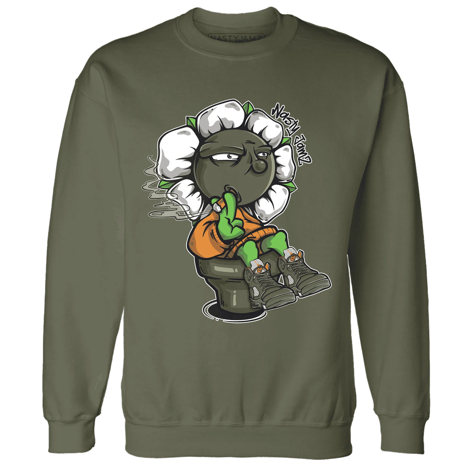 Olive-5s-Sweatshirt-Match-Rebel-Bloom