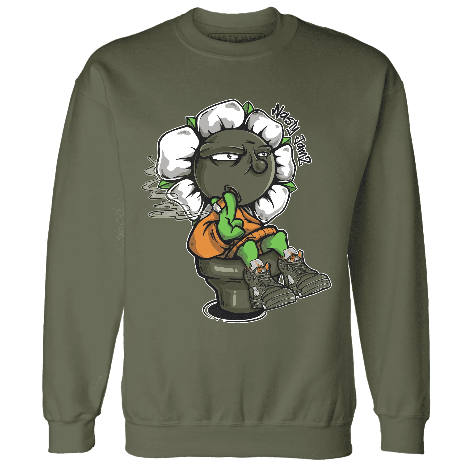 Olive-5s-Sweatshirt-Match-Rebel-Bloom