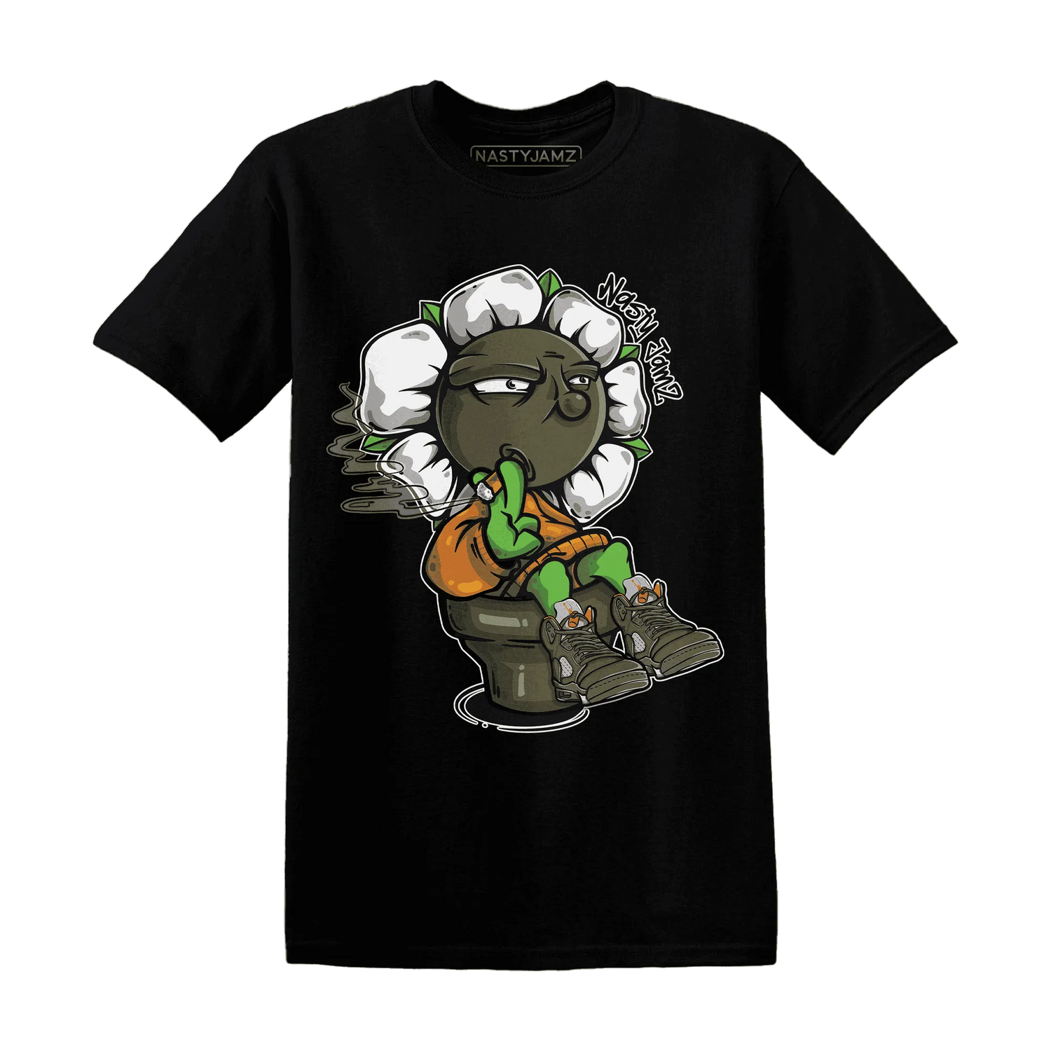 Olive-5s-T-Shirt-Match-Rebel-Bloom