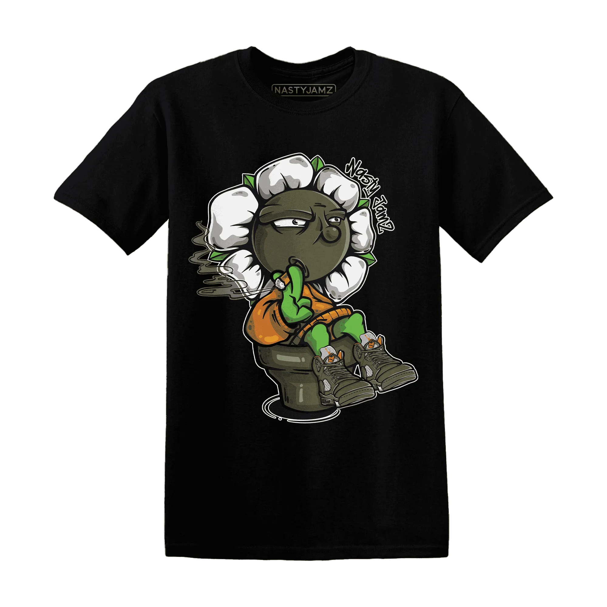 Olive-5s-T-Shirt-Match-Rebel-Bloom