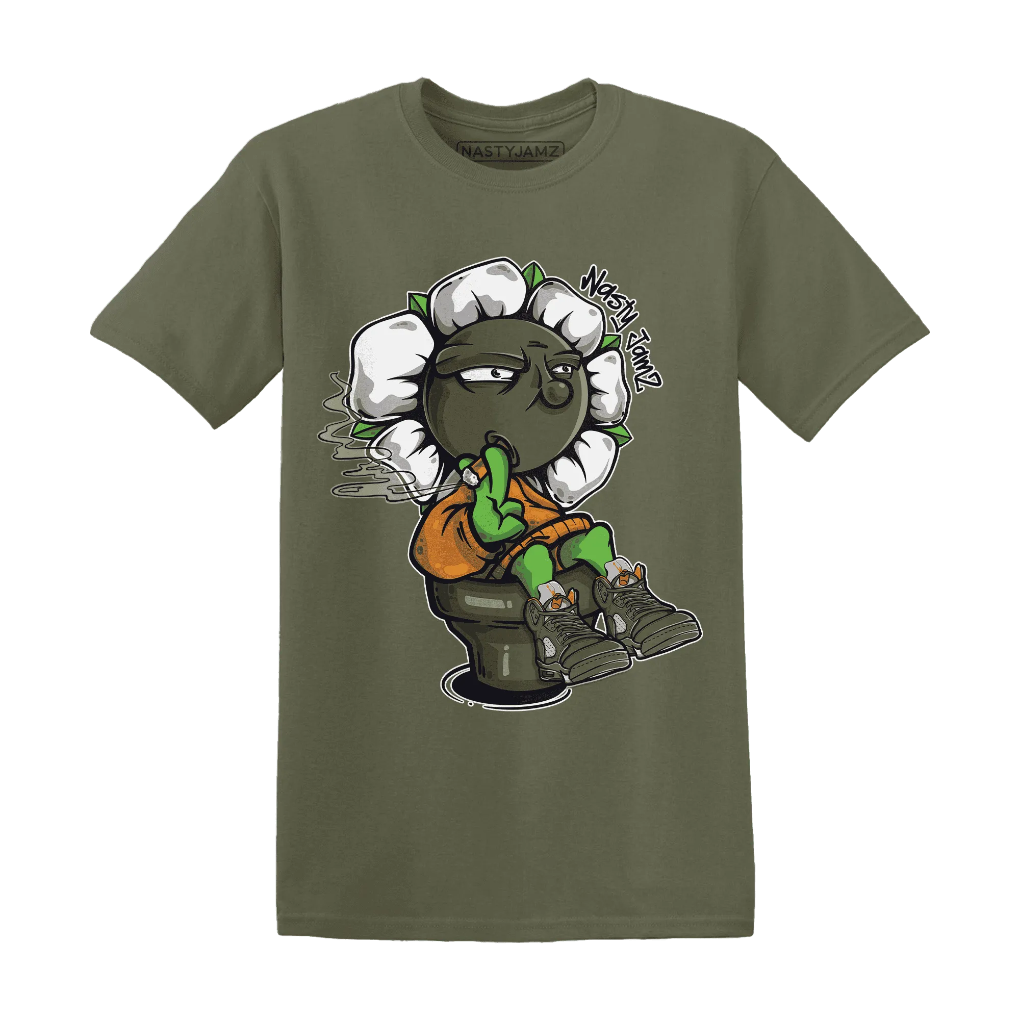 Olive-5s-T-Shirt-Match-Rebel-Bloom