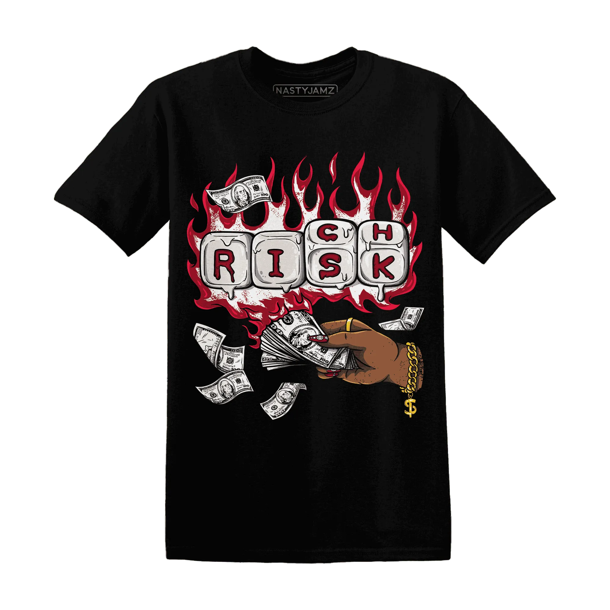 Retro-Red-Taxi-12s-T-Shirt-Match-Rich-Or-Risk