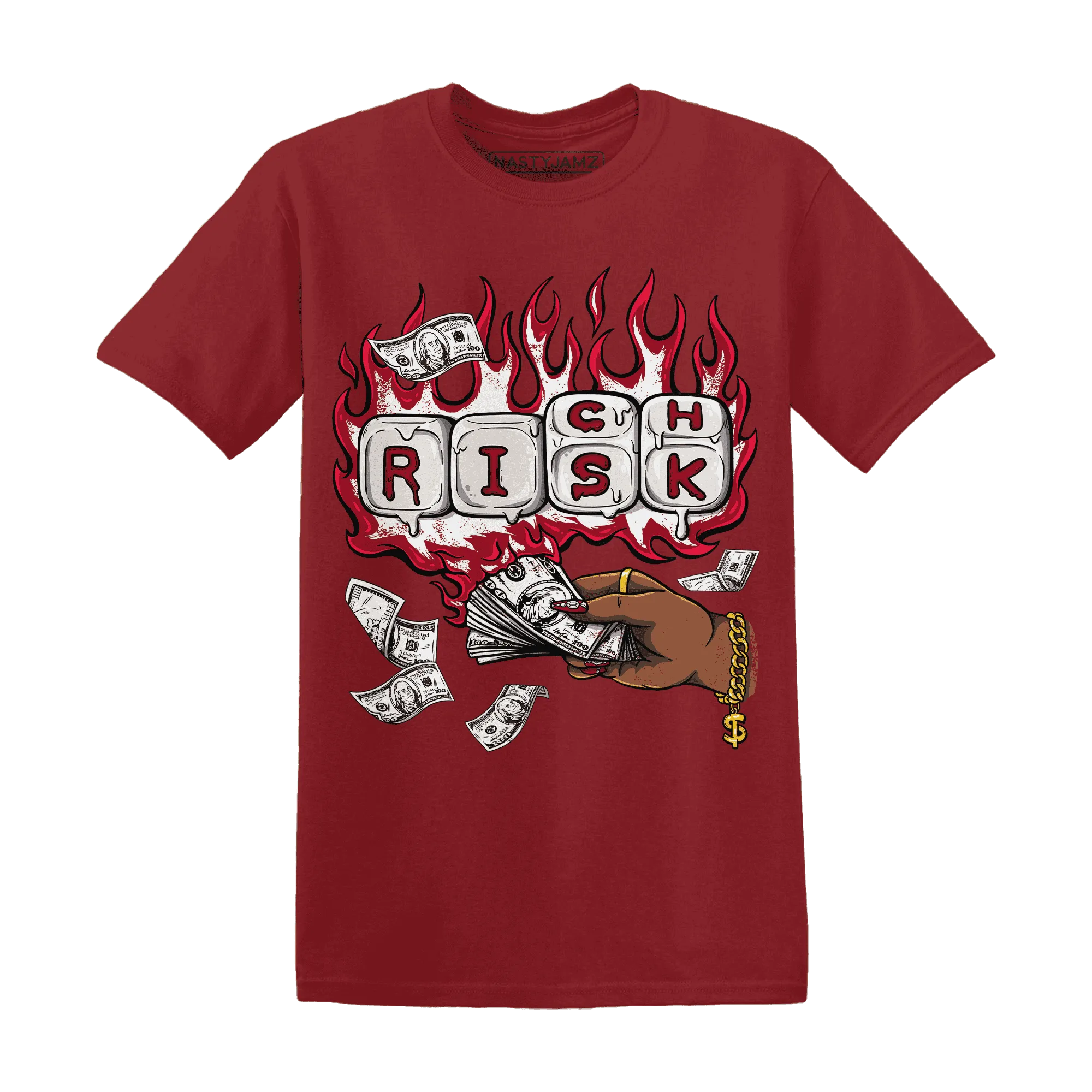 Retro-Red-Taxi-12s-T-Shirt-Match-Rich-Or-Risk