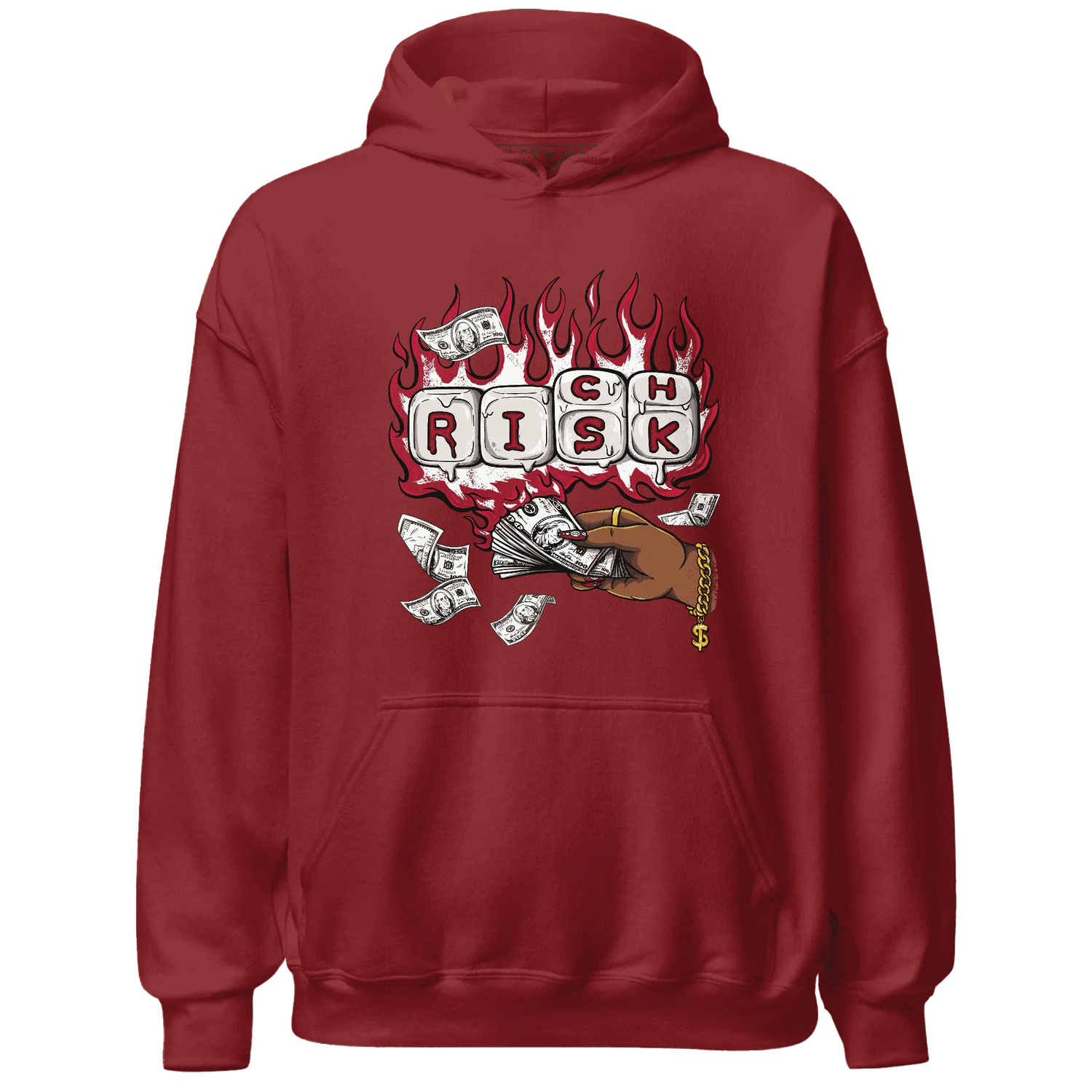 Retro-Red-Taxi-12s-Hoodie-Match-Rich-Or-Risk