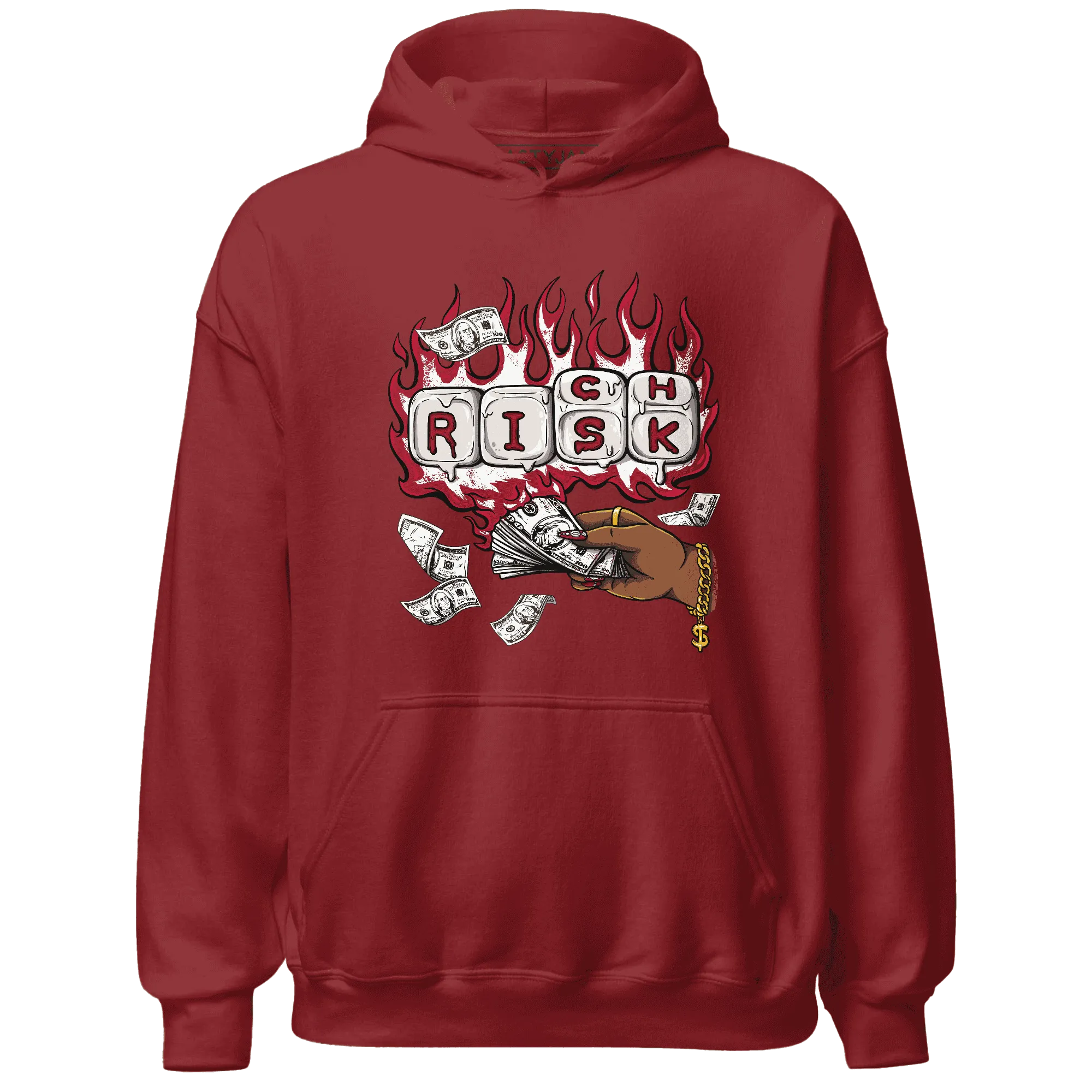 Retro-Red-Taxi-12s-Hoodie-Match-Rich-Or-Risk