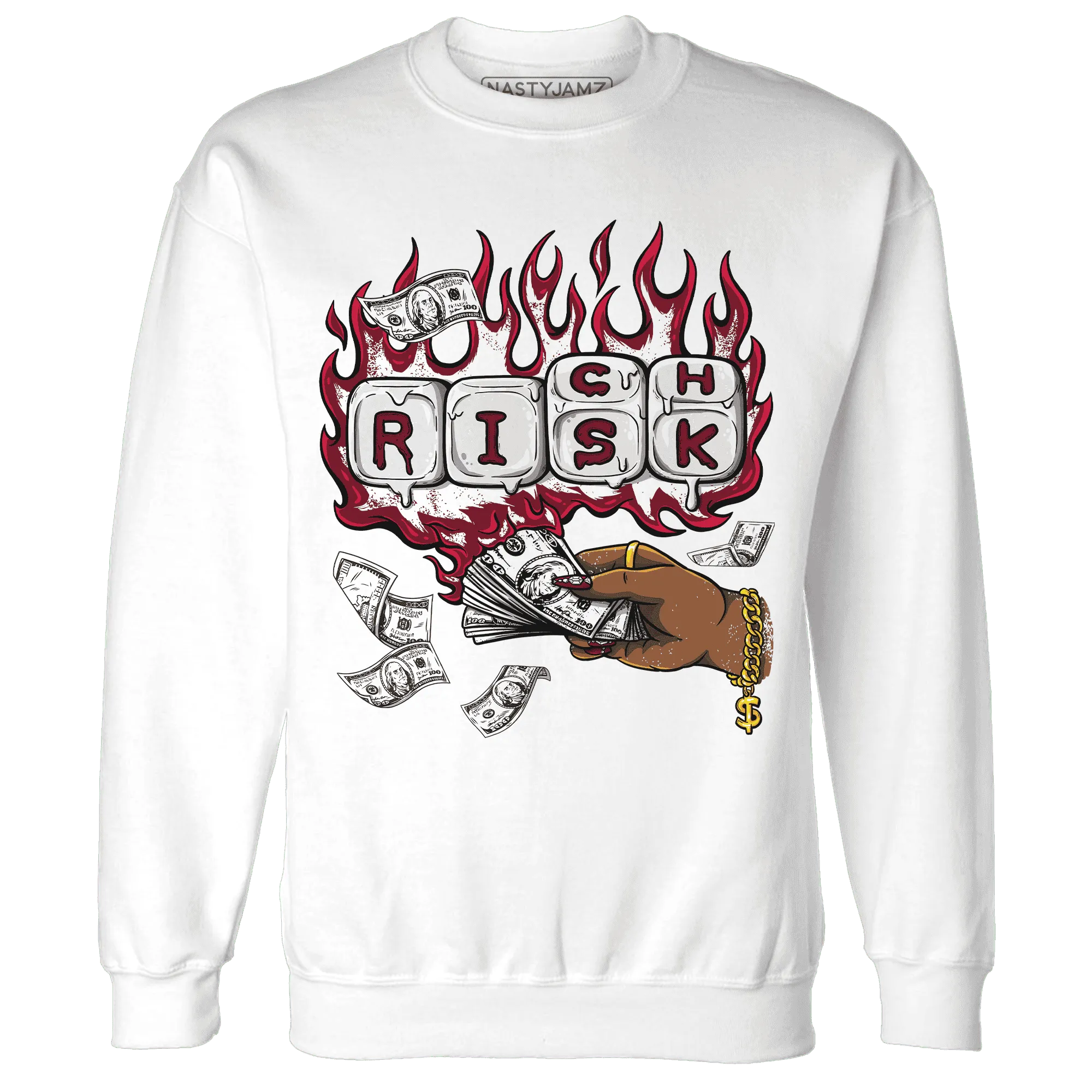 High-White-Team-Red-1s-Sweatshirt-Match-Rich-Or-Risk
