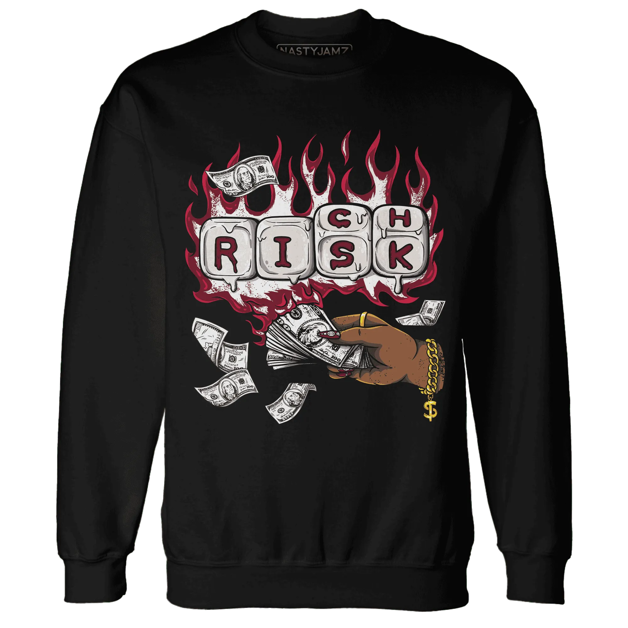 High-White-Team-Red-1s-Sweatshirt-Match-Rich-Or-Risk