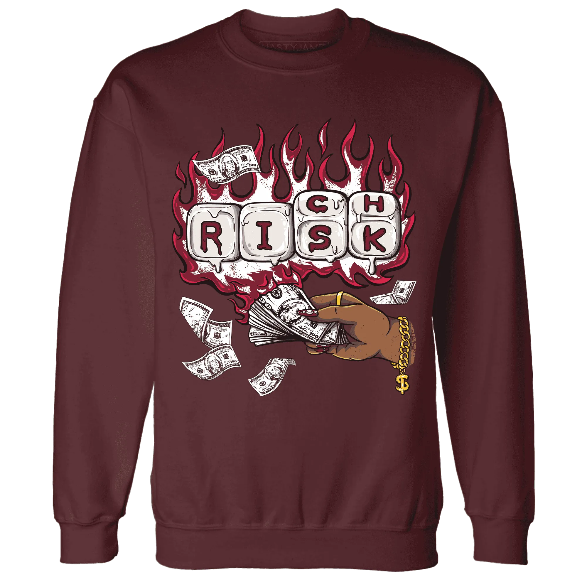 High-White-Team-Red-1s-Sweatshirt-Match-Rich-Or-Risk