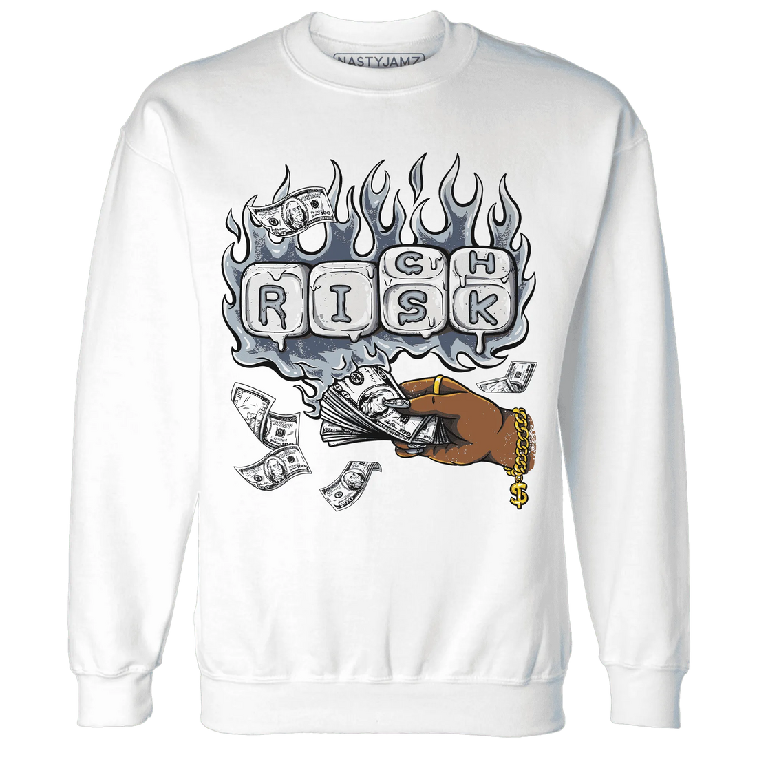 Mid-Diffused-Blue-Grey-1s-Sweatshirt-Match-Rich-Or-Risk