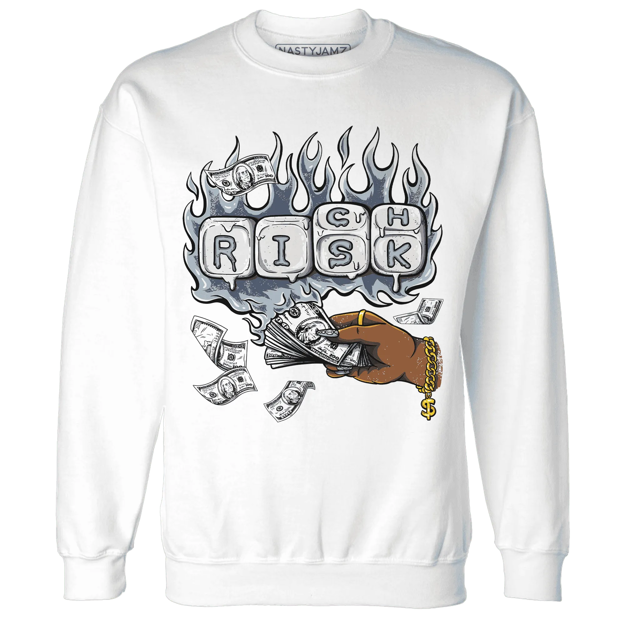 Mid-Diffused-Blue-Grey-1s-Sweatshirt-Match-Rich-Or-Risk