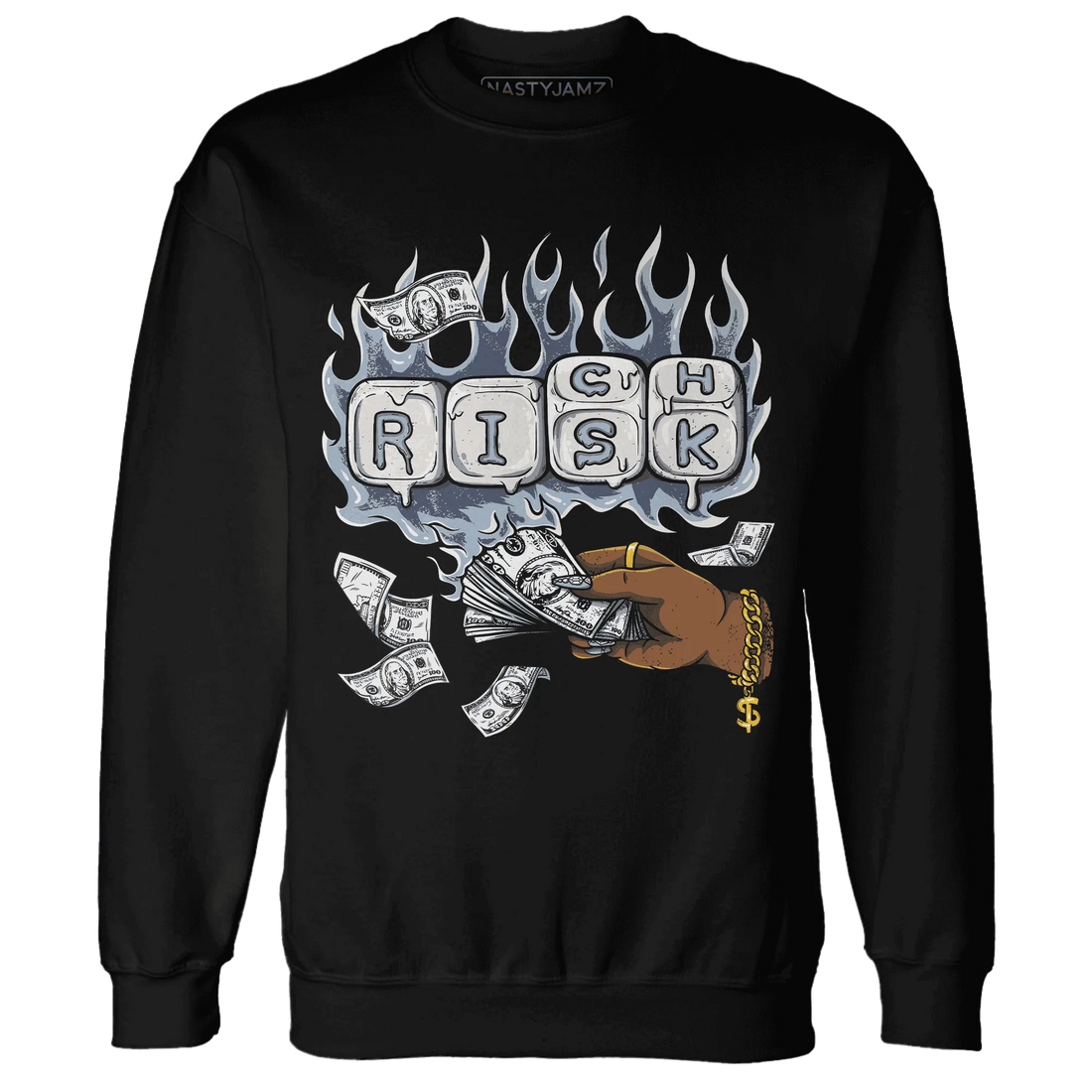 Mid-Diffused-Blue-Grey-1s-Sweatshirt-Match-Rich-Or-Risk