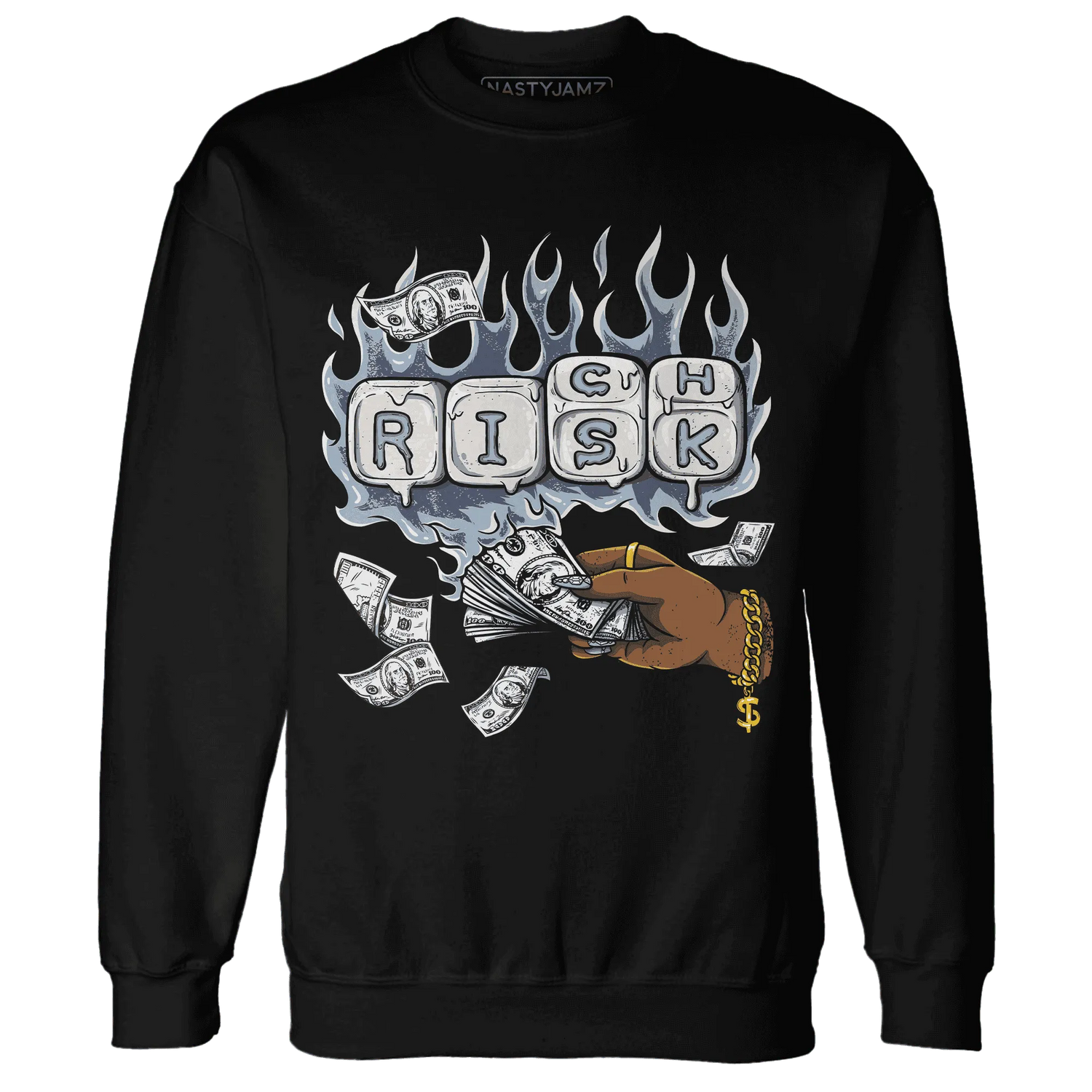 Mid-Diffused-Blue-Grey-1s-Sweatshirt-Match-Rich-Or-Risk