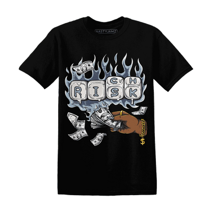 Mid-Diffused-Blue-Grey-1s-T-Shirt-Match-Rich-Or-Risk