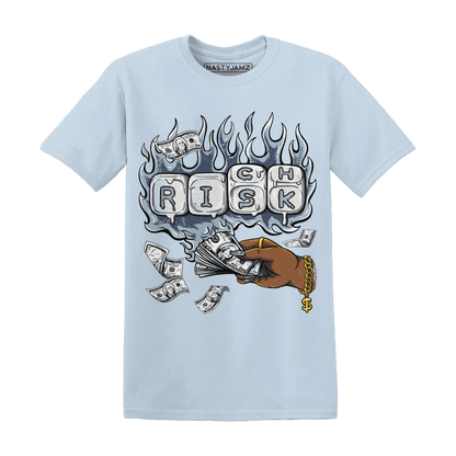 Mid-Diffused-Blue-Grey-1s-T-Shirt-Match-Rich-Or-Risk