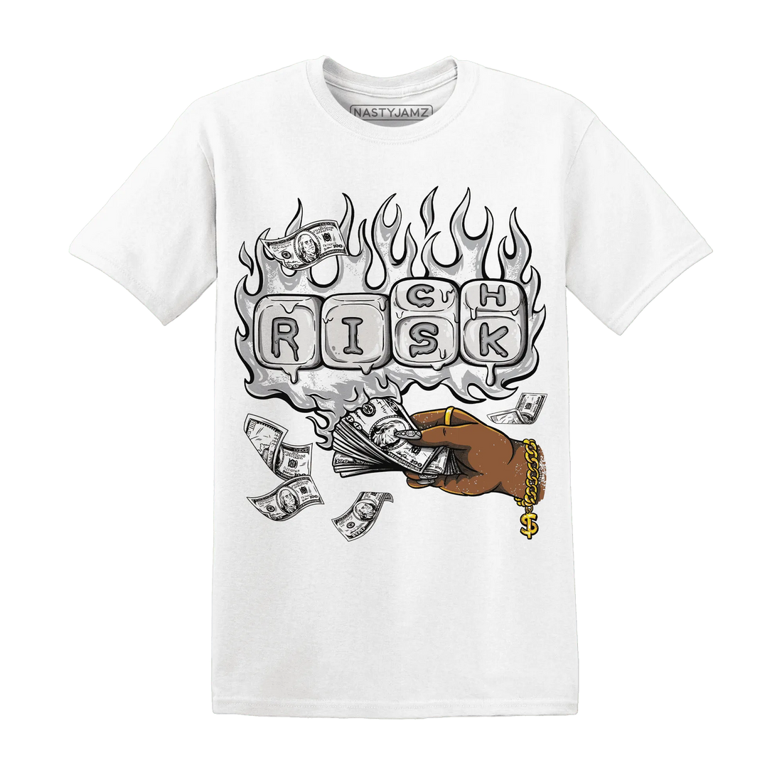 Wolf-Grey-1s-T-Shirt-Match-Rich-Or-Risk