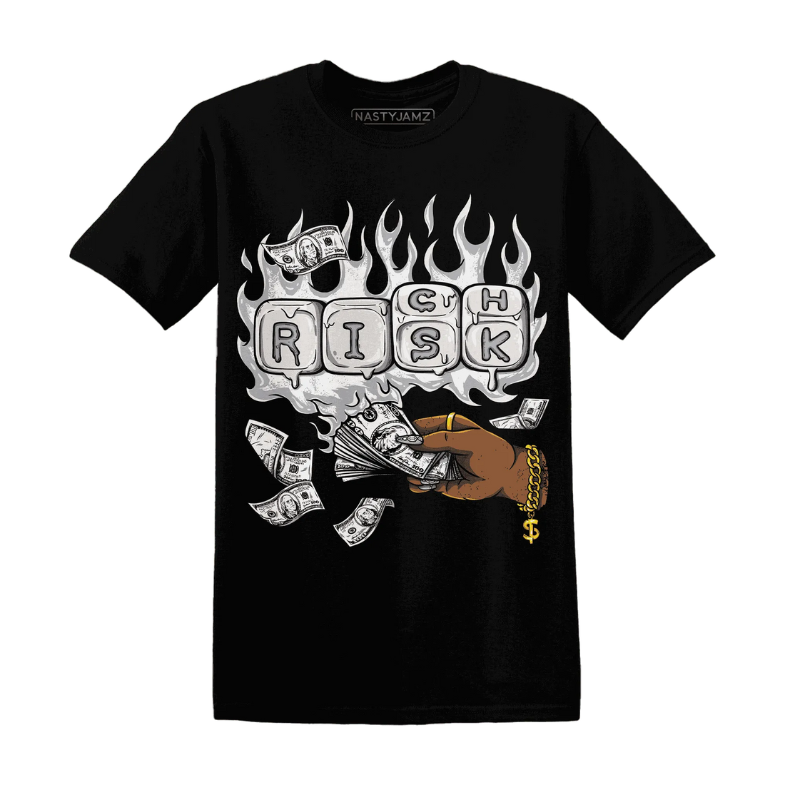 Wolf-Grey-1s-T-Shirt-Match-Rich-Or-Risk