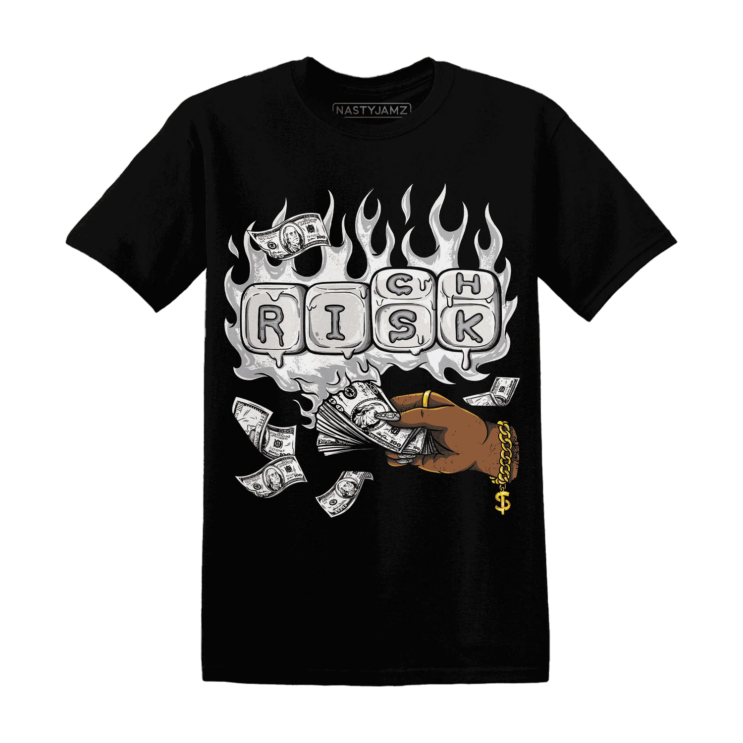 Wolf-Grey-1s-T-Shirt-Match-Rich-Or-Risk