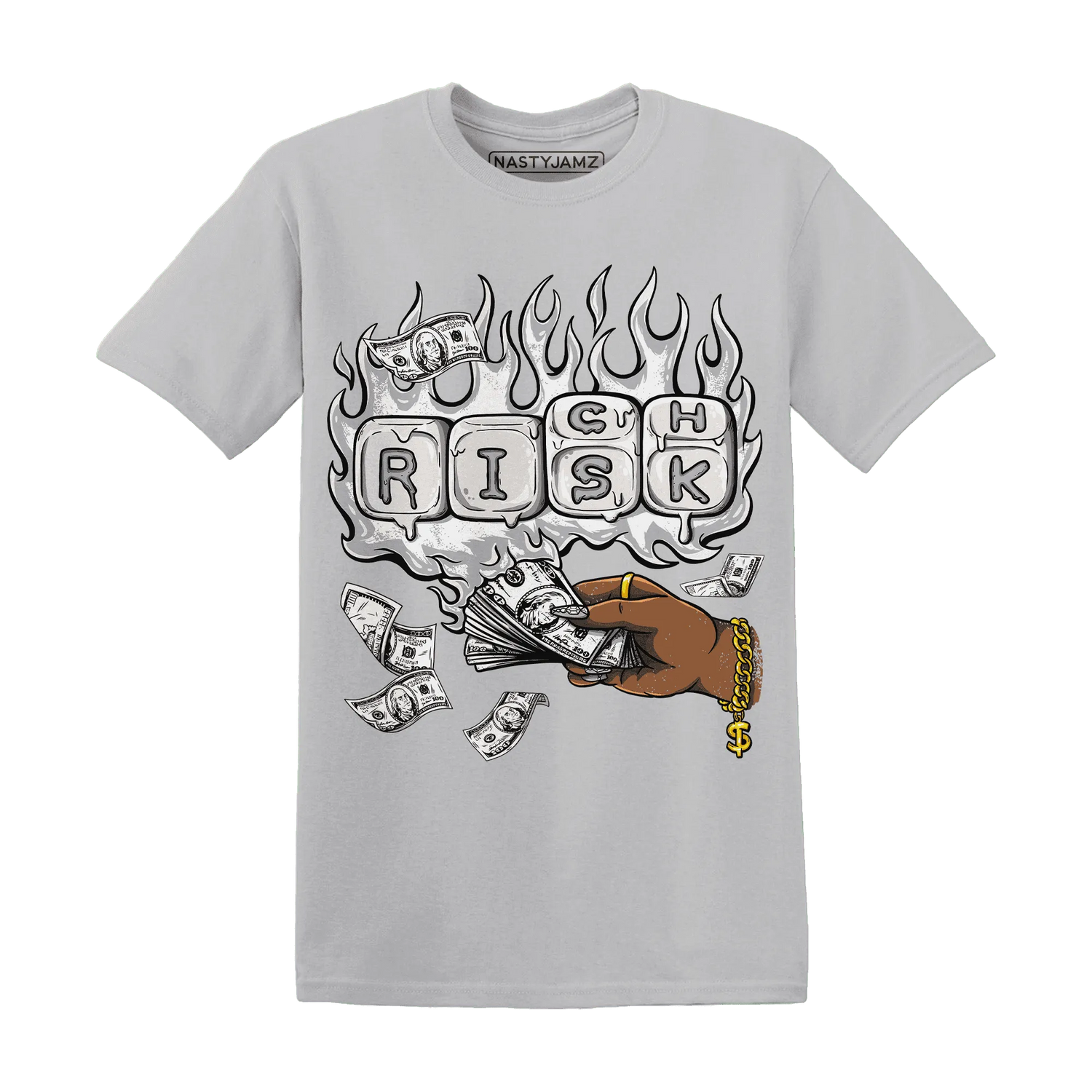 Wolf-Grey-1s-T-Shirt-Match-Rich-Or-Risk