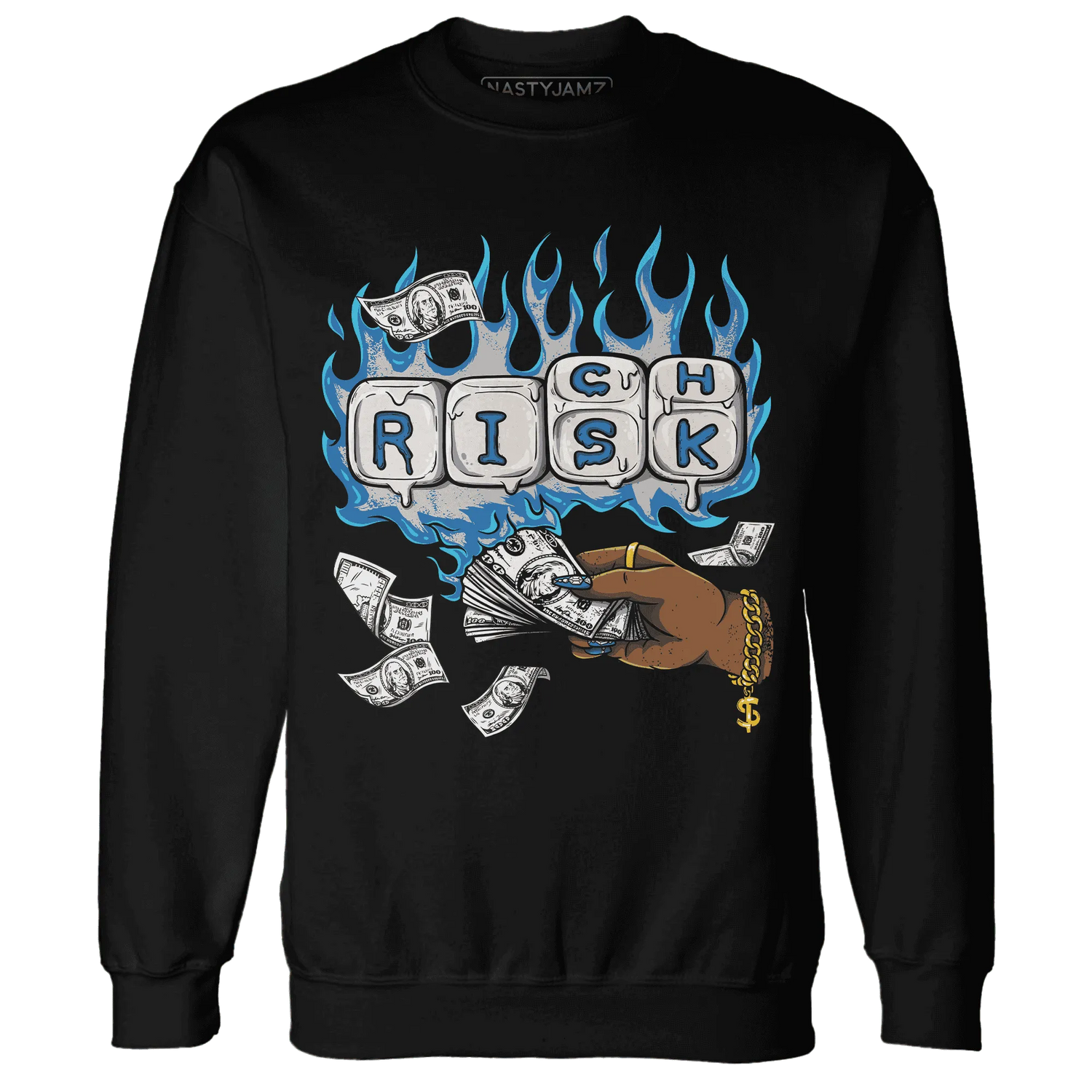 Industrial-Blue-4s-Sweatshirt-Match-Rich-Or-Risk