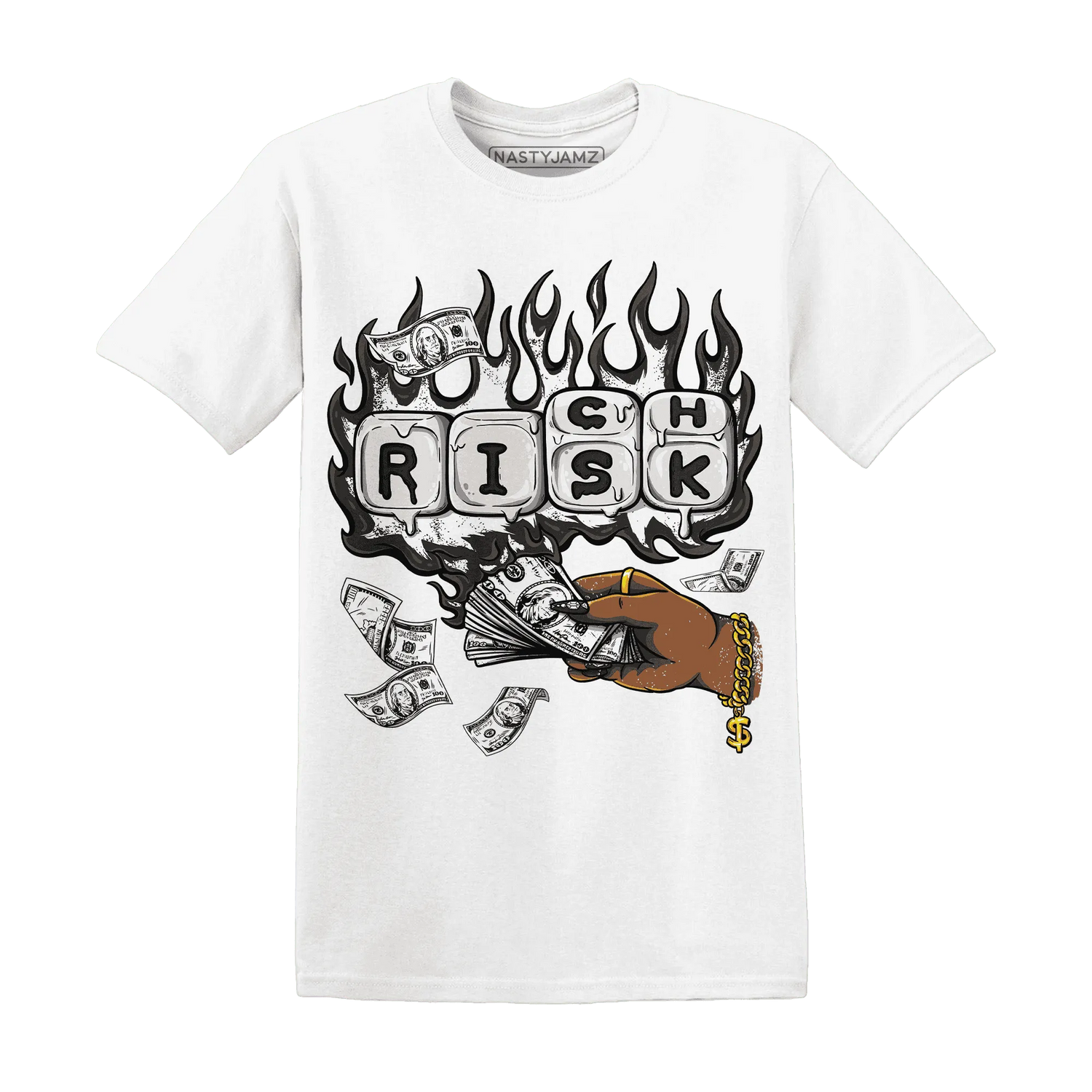 White-Thunder-4s-T-Shirt-Match-Rich-Or-Risk