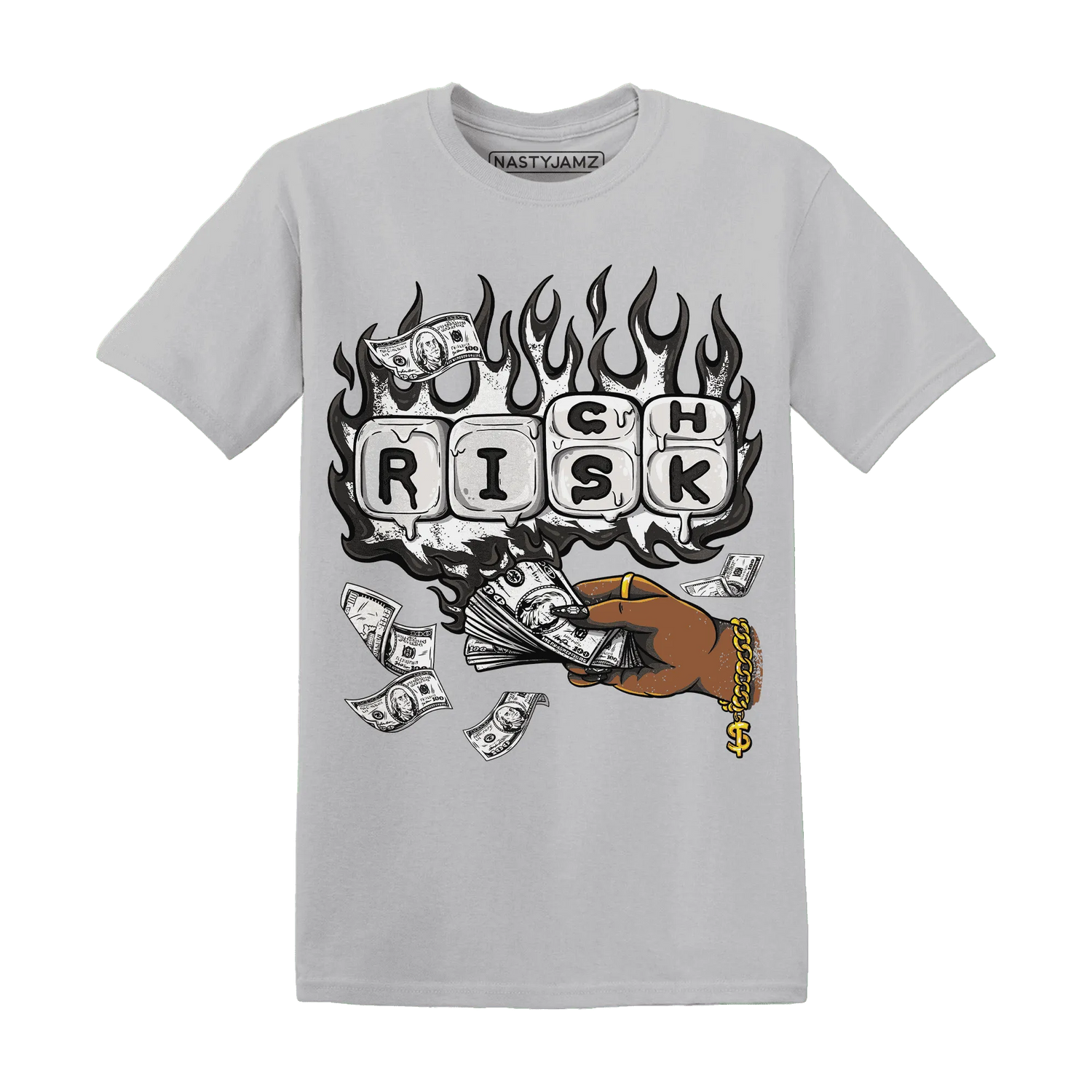 White-Thunder-4s-T-Shirt-Match-Rich-Or-Risk