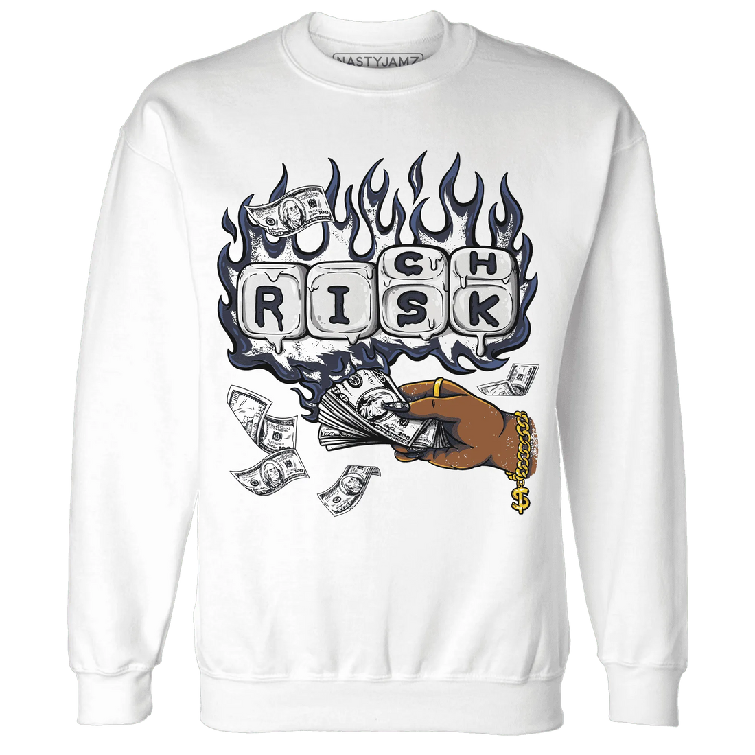 White-Navy-6s-Sweatshirt-Match-Rich-Or-Risk