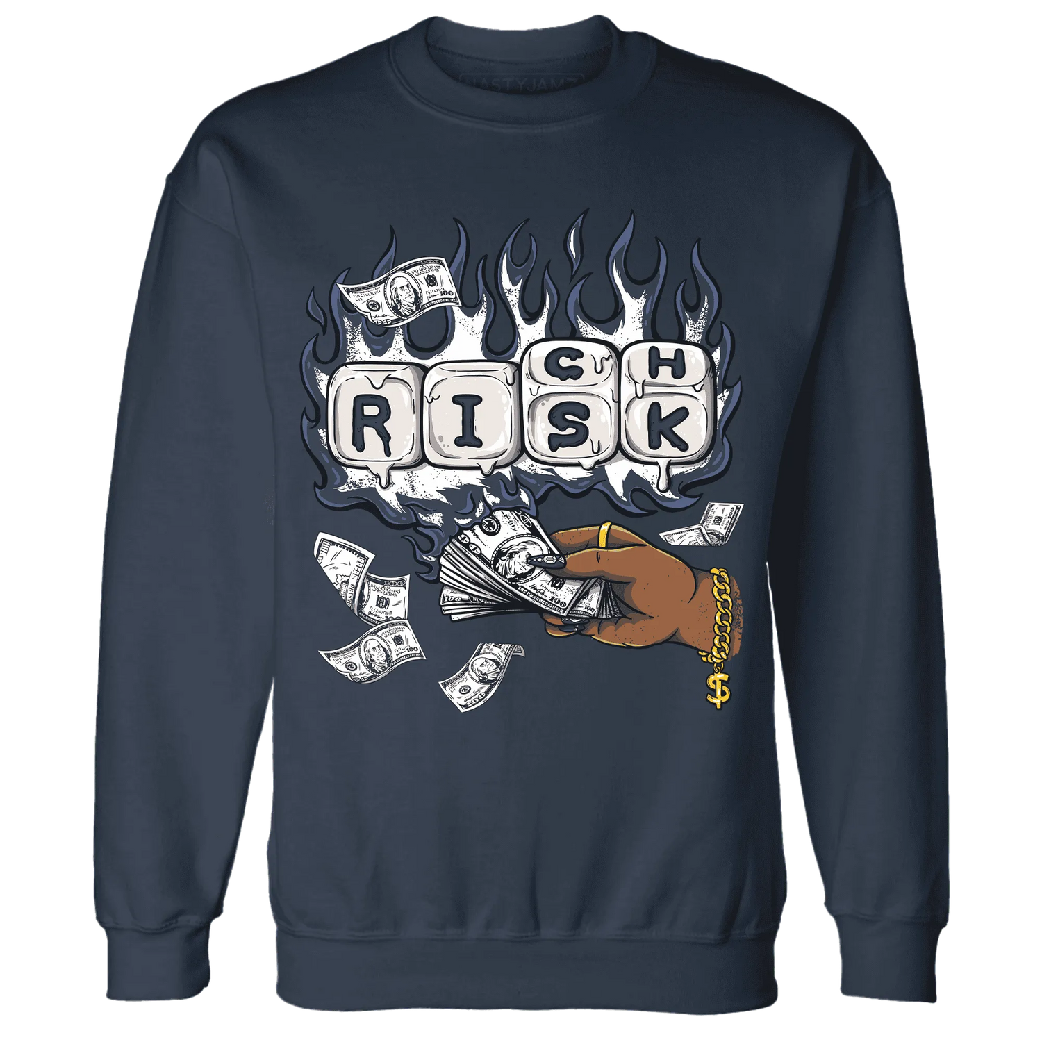 White-Navy-6s-Sweatshirt-Match-Rich-Or-Risk