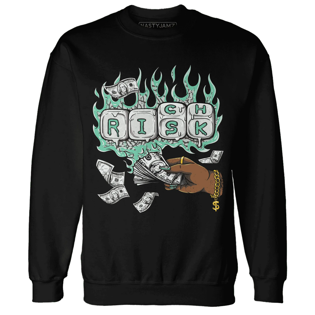 Green-Glow-3s-Sweatshirt-Match-Rich-Or-Risk
