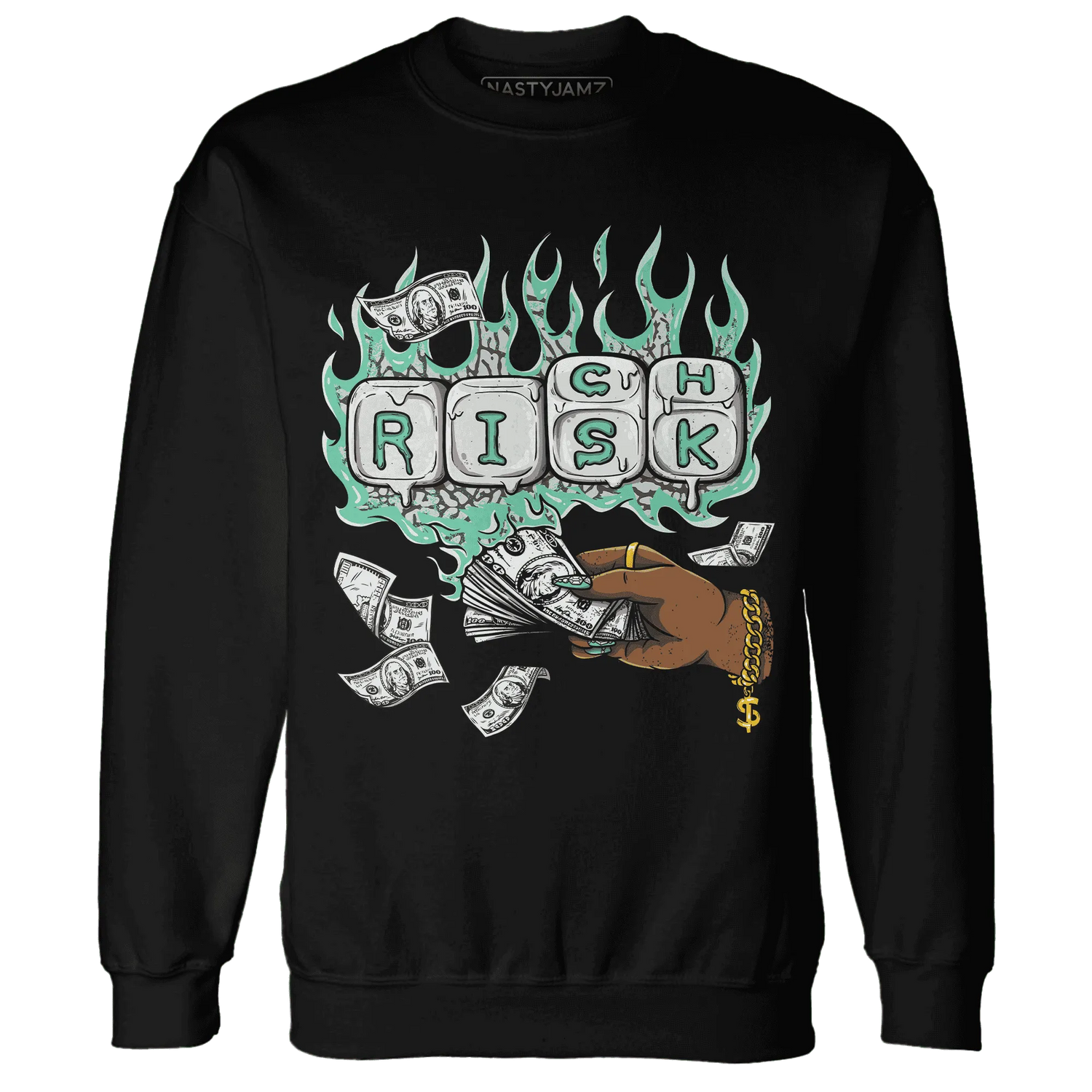 Green-Glow-3s-Sweatshirt-Match-Rich-Or-Risk