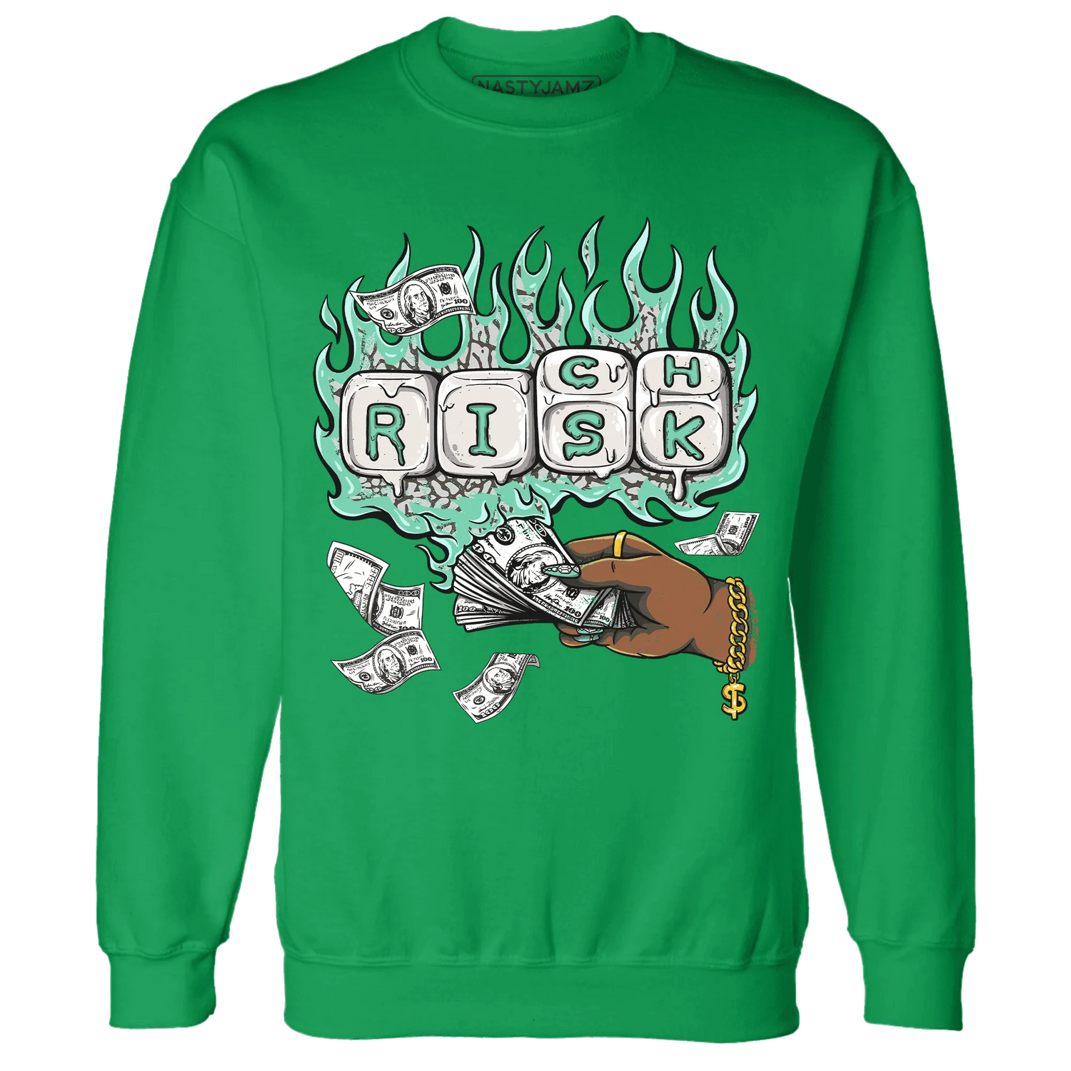 Green-Glow-3s-Sweatshirt-Match-Rich-Or-Risk