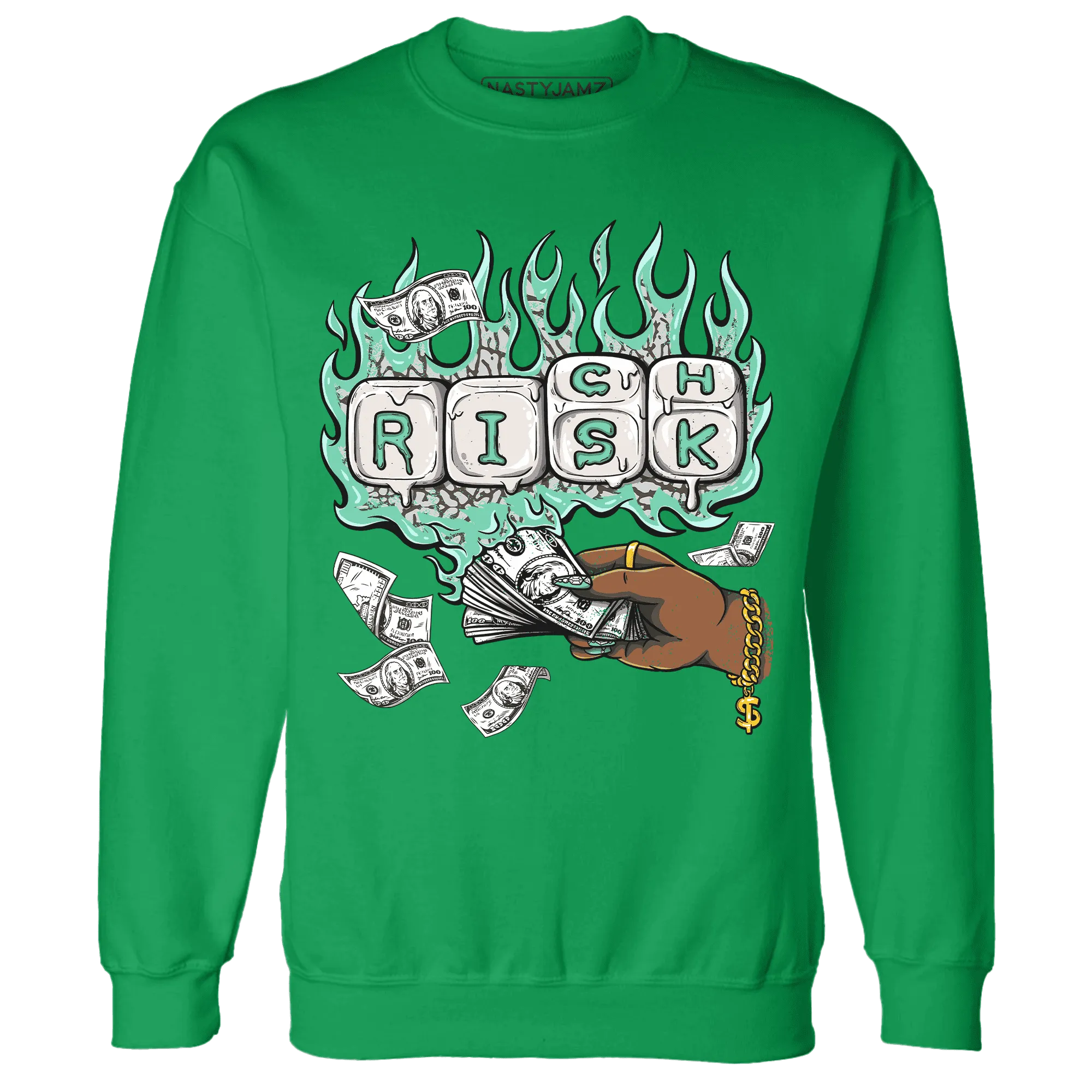 Green-Glow-3s-Sweatshirt-Match-Rich-Or-Risk