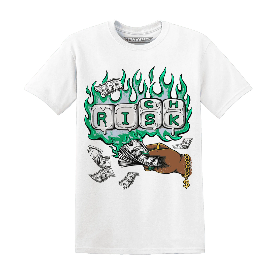 Lucky-Green-5s-T-Shirt-Match-Rich-Or-Risk