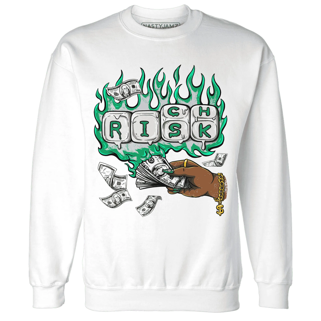 Lucky-Green-5s-Sweatshirt-Match-Rich-Or-Risk