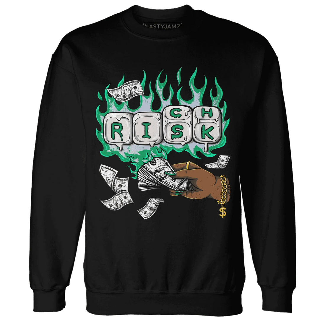 Lucky-Green-5s-Sweatshirt-Match-Rich-Or-Risk