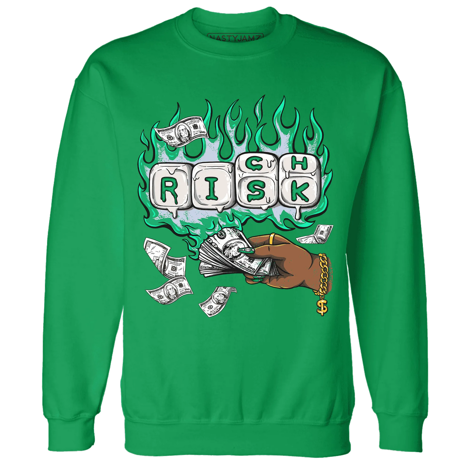 Lucky-Green-5s-Sweatshirt-Match-Rich-Or-Risk