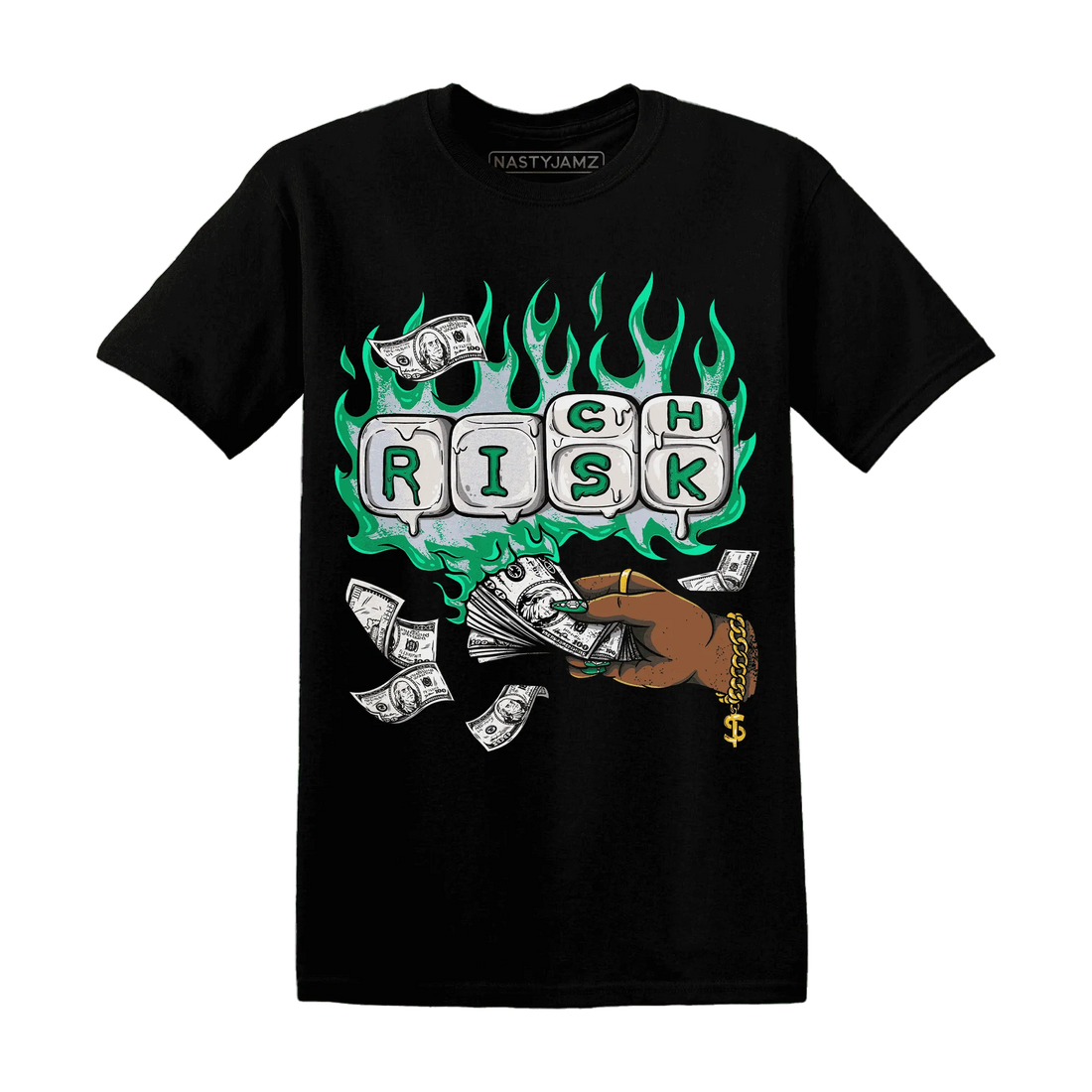 Lucky-Green-5s-T-Shirt-Match-Rich-Or-Risk