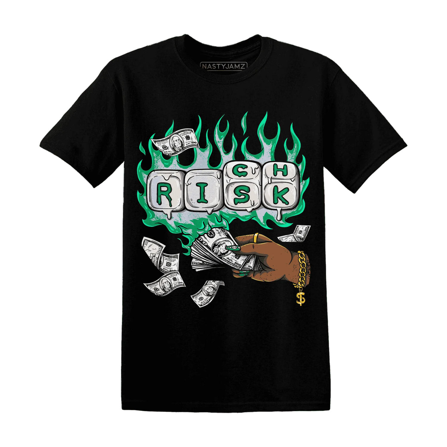 Lucky-Green-5s-T-Shirt-Match-Rich-Or-Risk