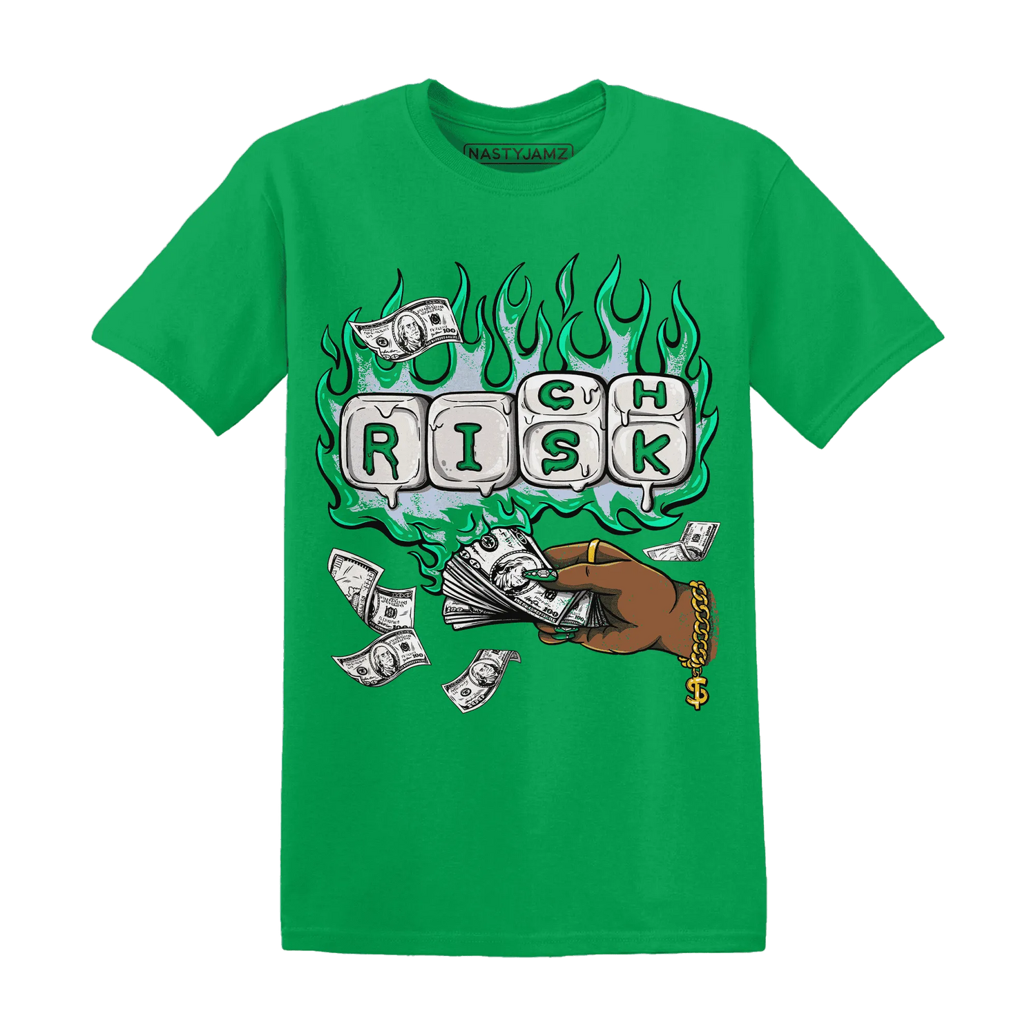 Lucky-Green-5s-T-Shirt-Match-Rich-Or-Risk