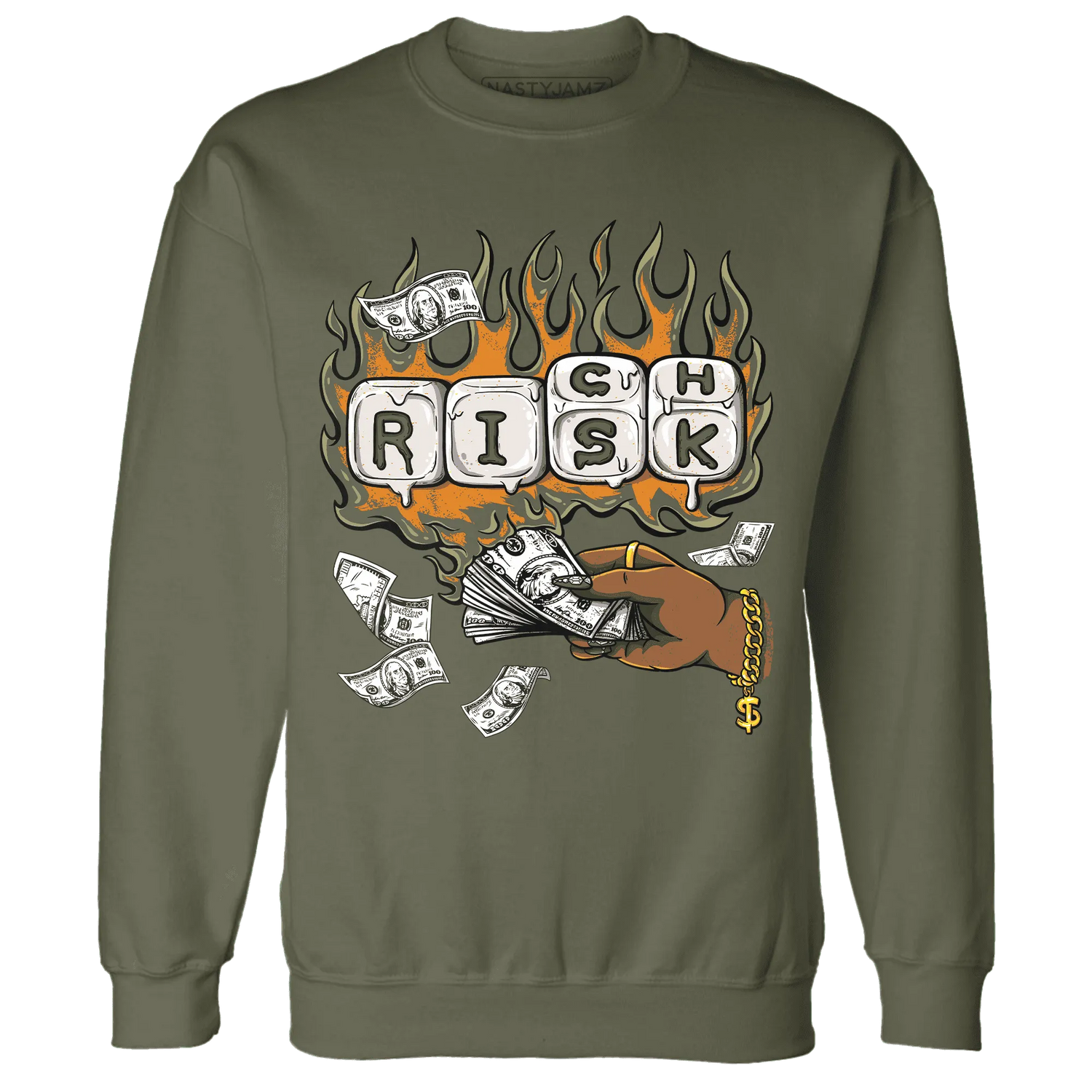 Olive-5s-Sweatshirt-Match-Rich-Or-Risk