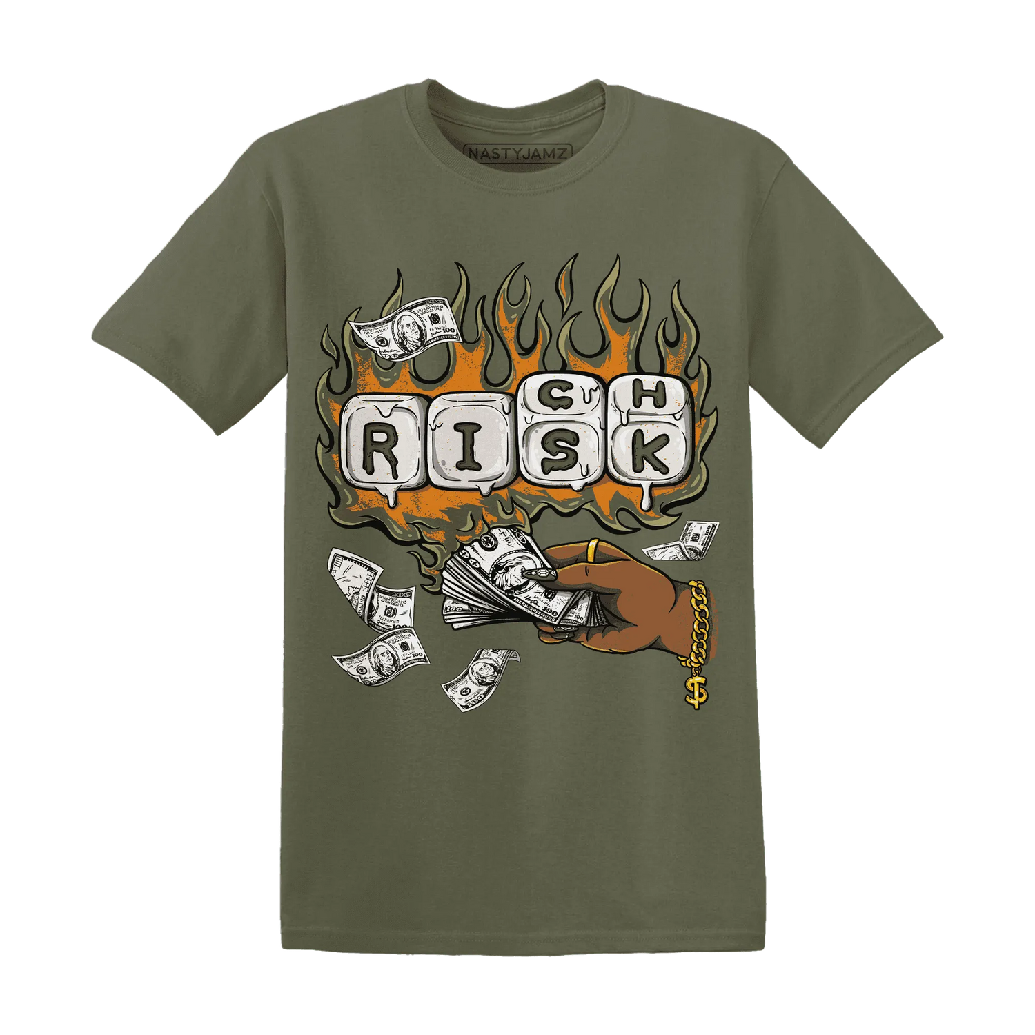 Olive-5s-T-Shirt-Match-Rich-Or-Risk