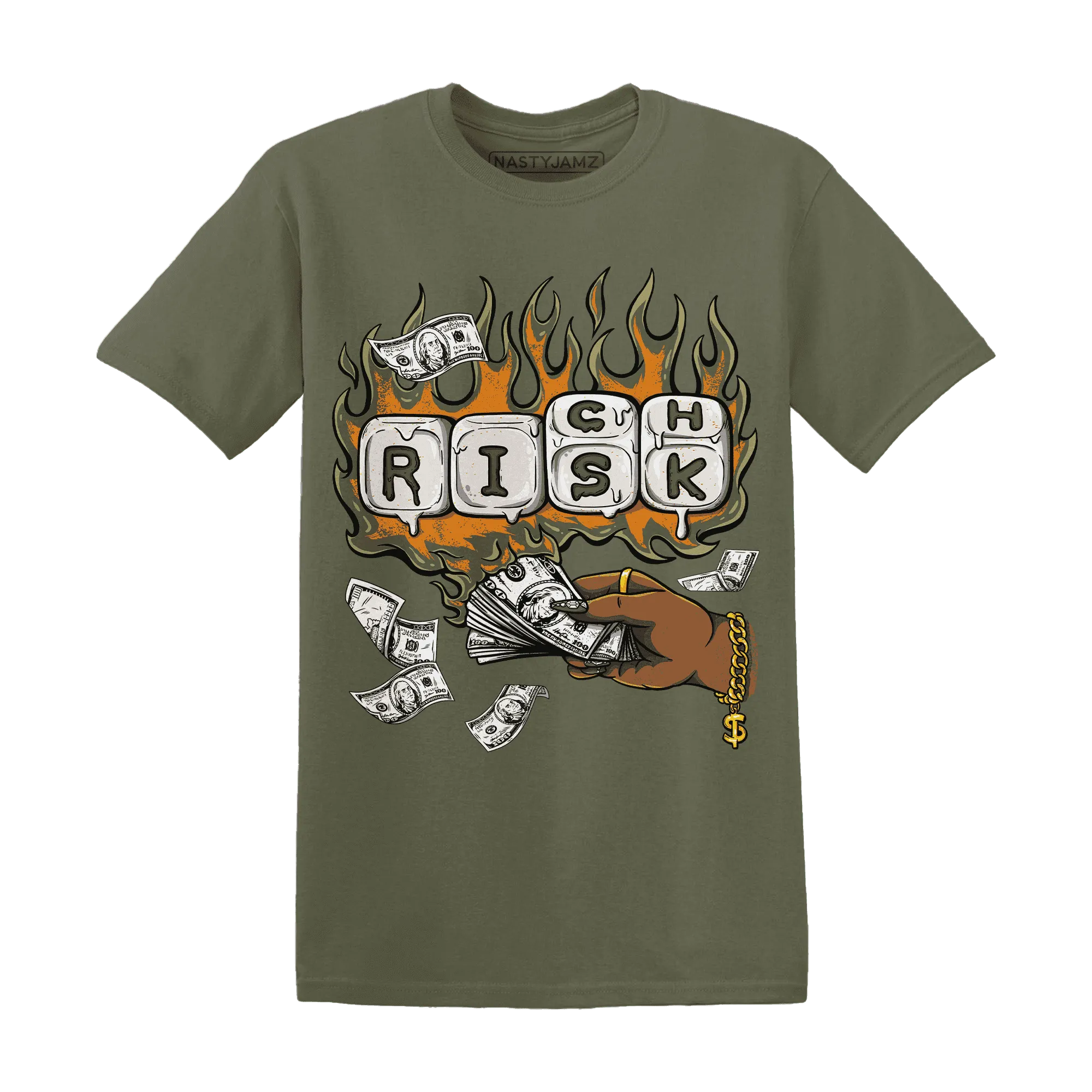 Olive-5s-T-Shirt-Match-Rich-Or-Risk