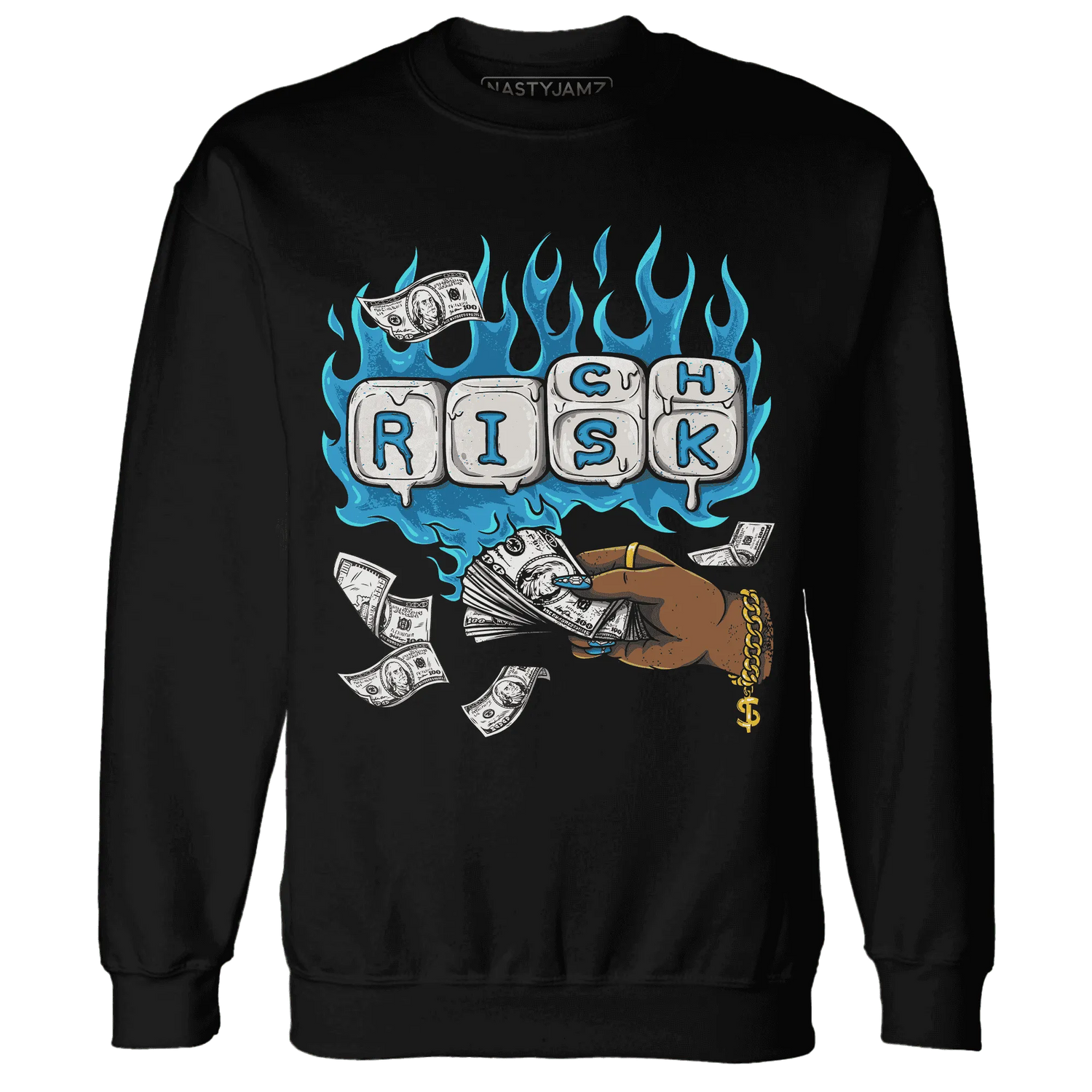 Powder-Blue-9s-Sweatshirt-Match-Rich-Or-Risk