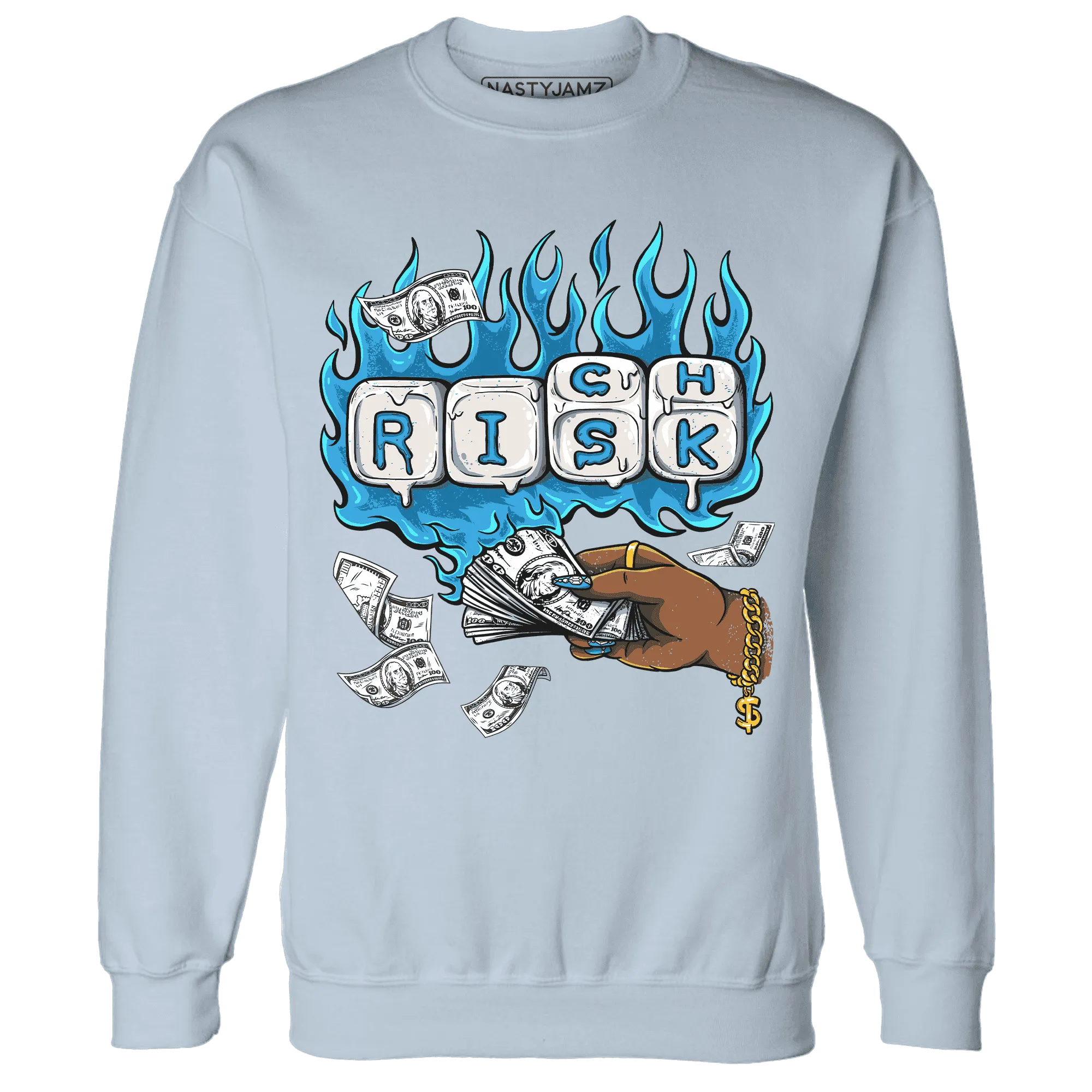 Powder-Blue-9s-Sweatshirt-Match-Rich-Or-Risk