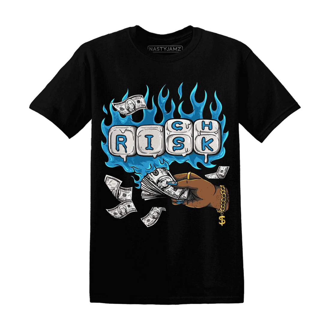 Powder-Blue-9s-T-Shirt-Match-Rich-Or-Risk