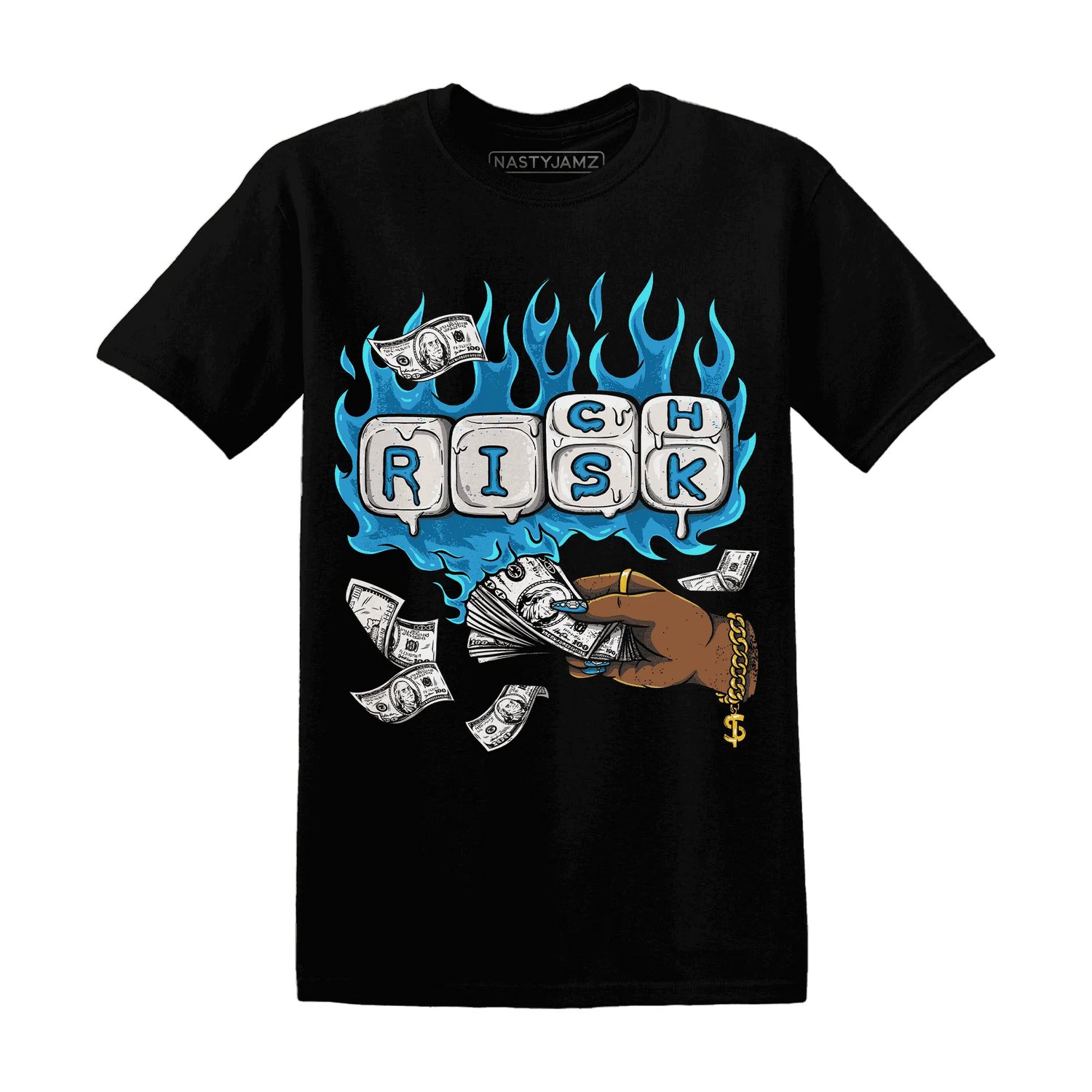 Powder-Blue-9s-T-Shirt-Match-Rich-Or-Risk